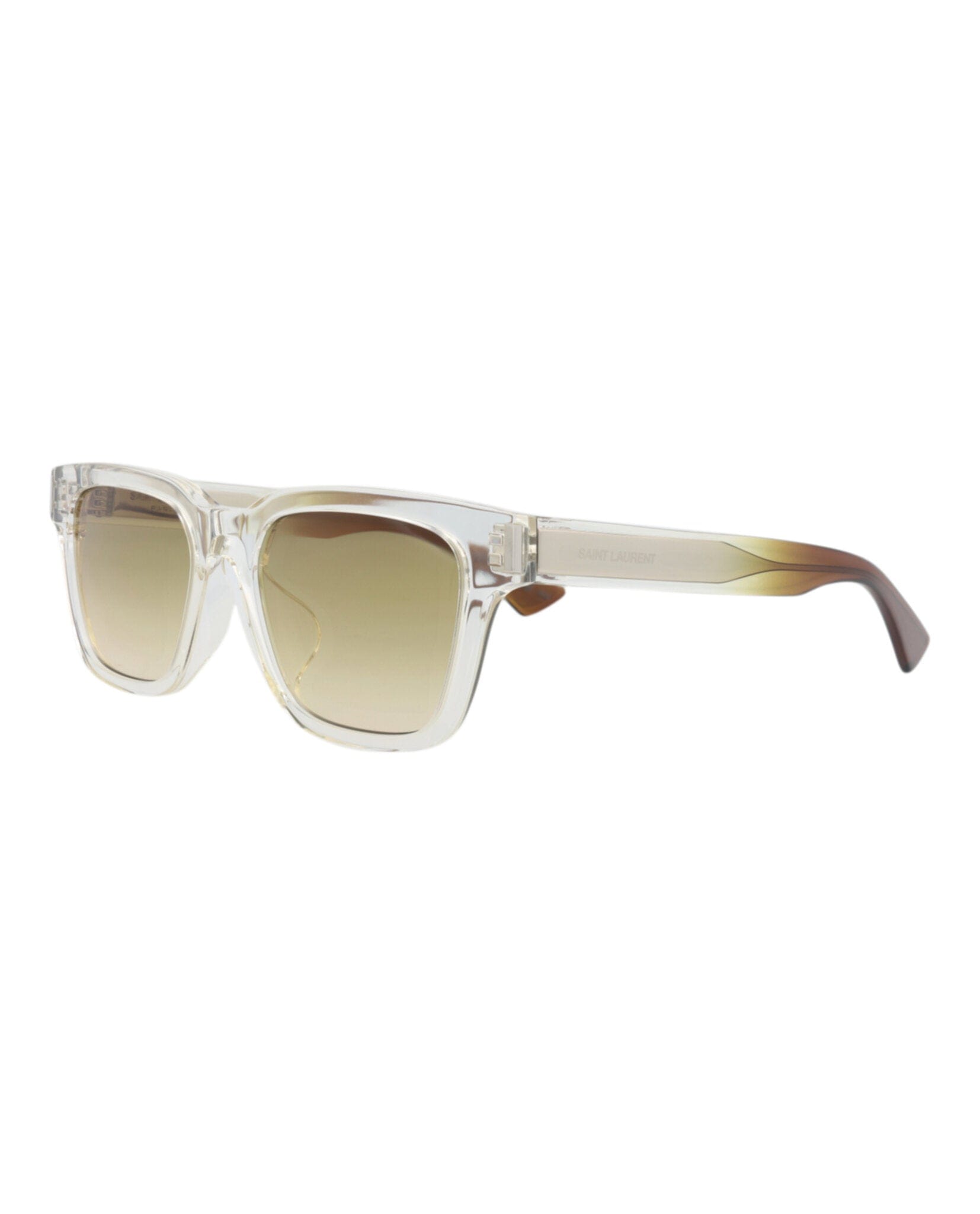 Saint Laurent Unisex Square/Rectangle Crystal Crystal Brown Fashion Designer Eyewear
