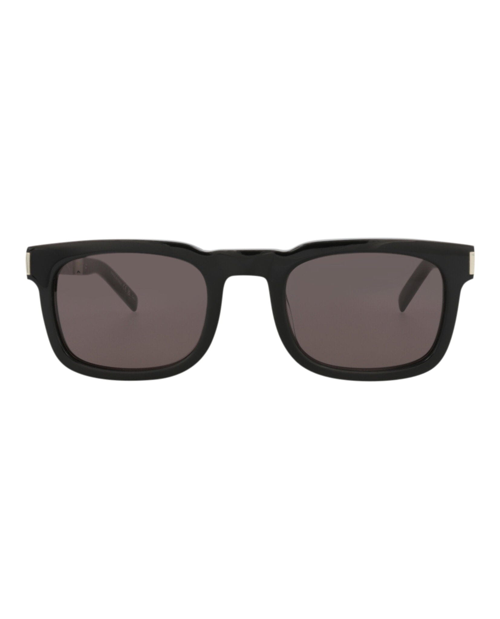 Saint Laurent Unisex Square/Rectangle Black Silver Black Fashion Designer Eyewear