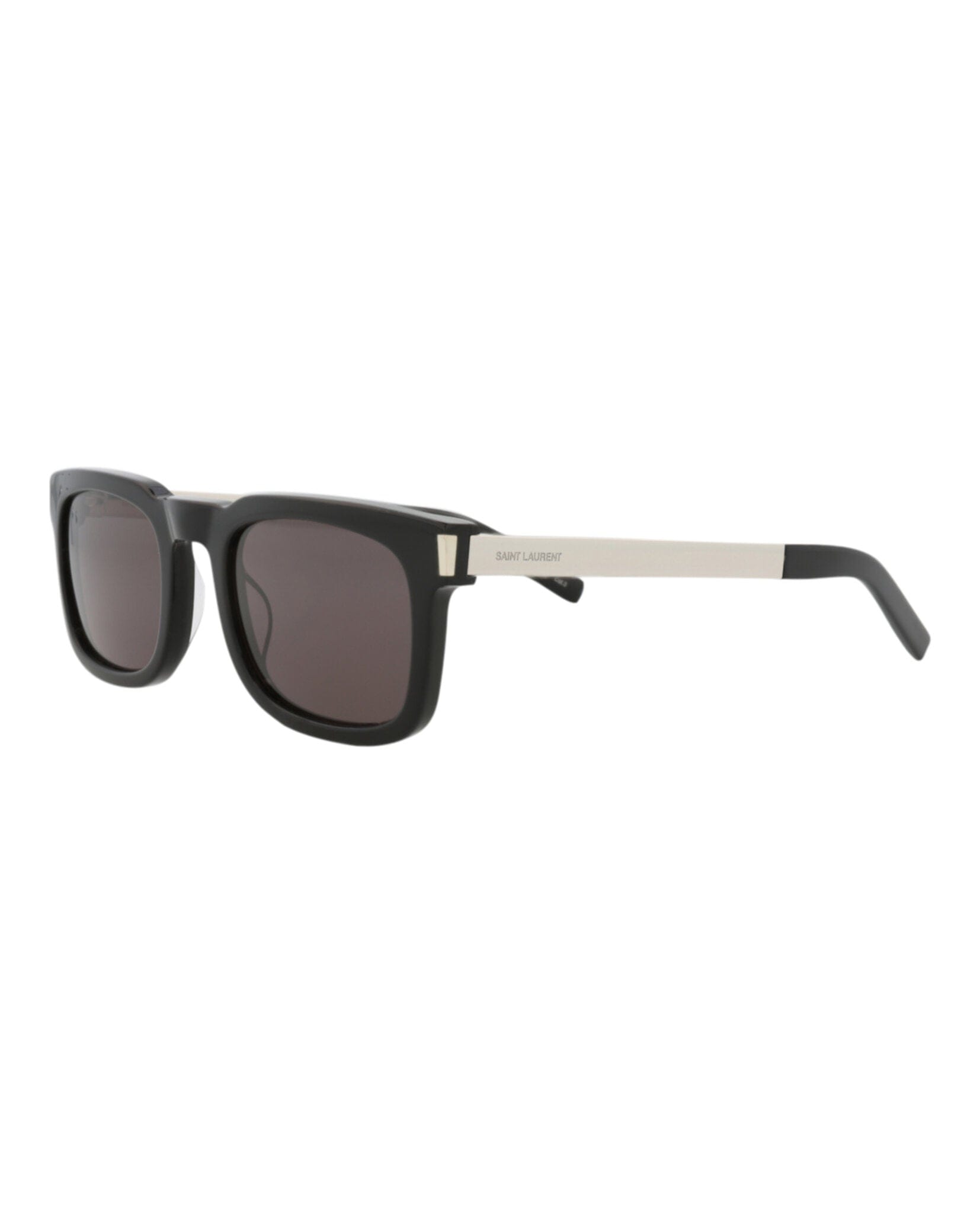 Saint Laurent Unisex Square/Rectangle Black Silver Black Fashion Designer Eyewear