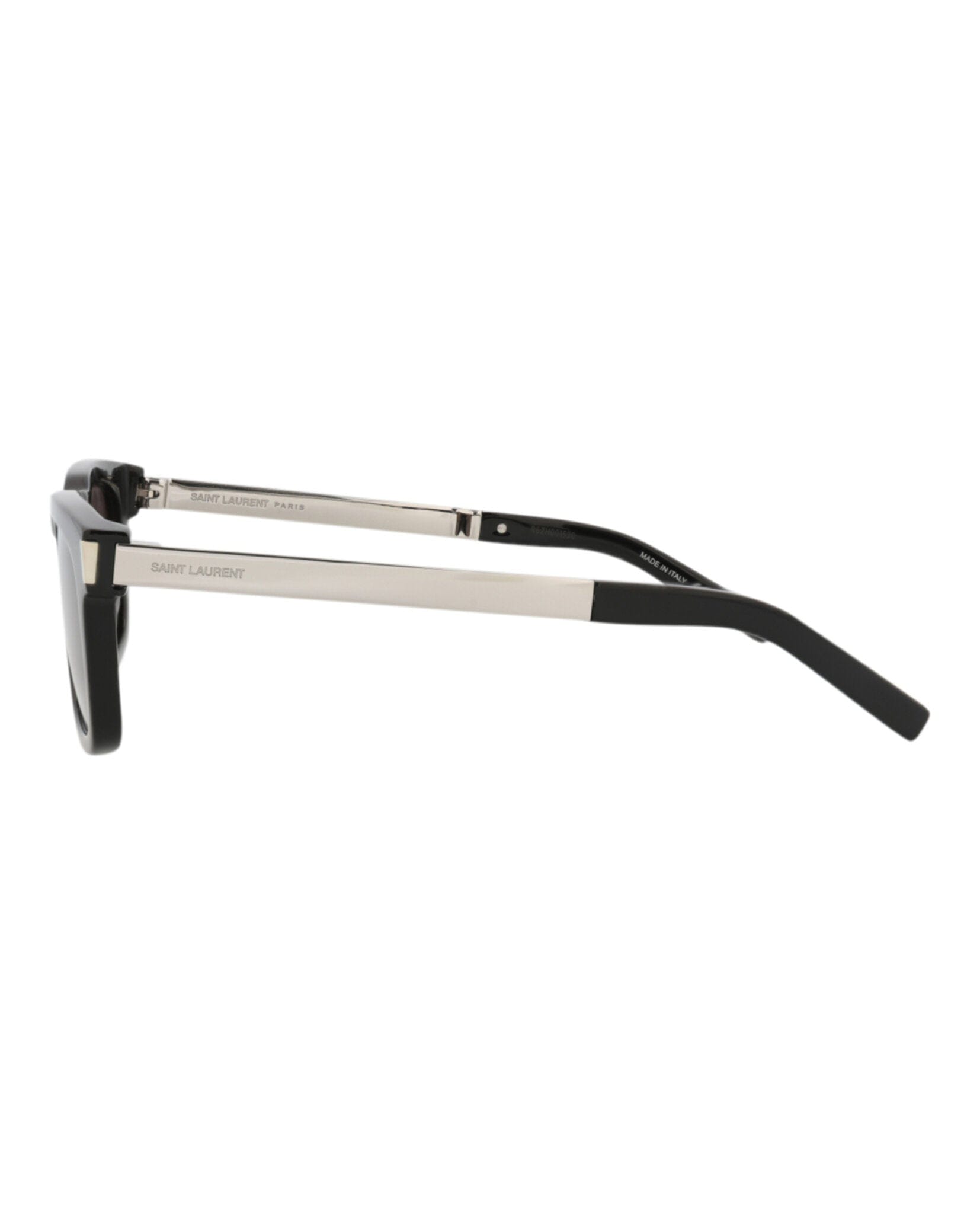 Saint Laurent Unisex Square/Rectangle Black Silver Black Fashion Designer Eyewear