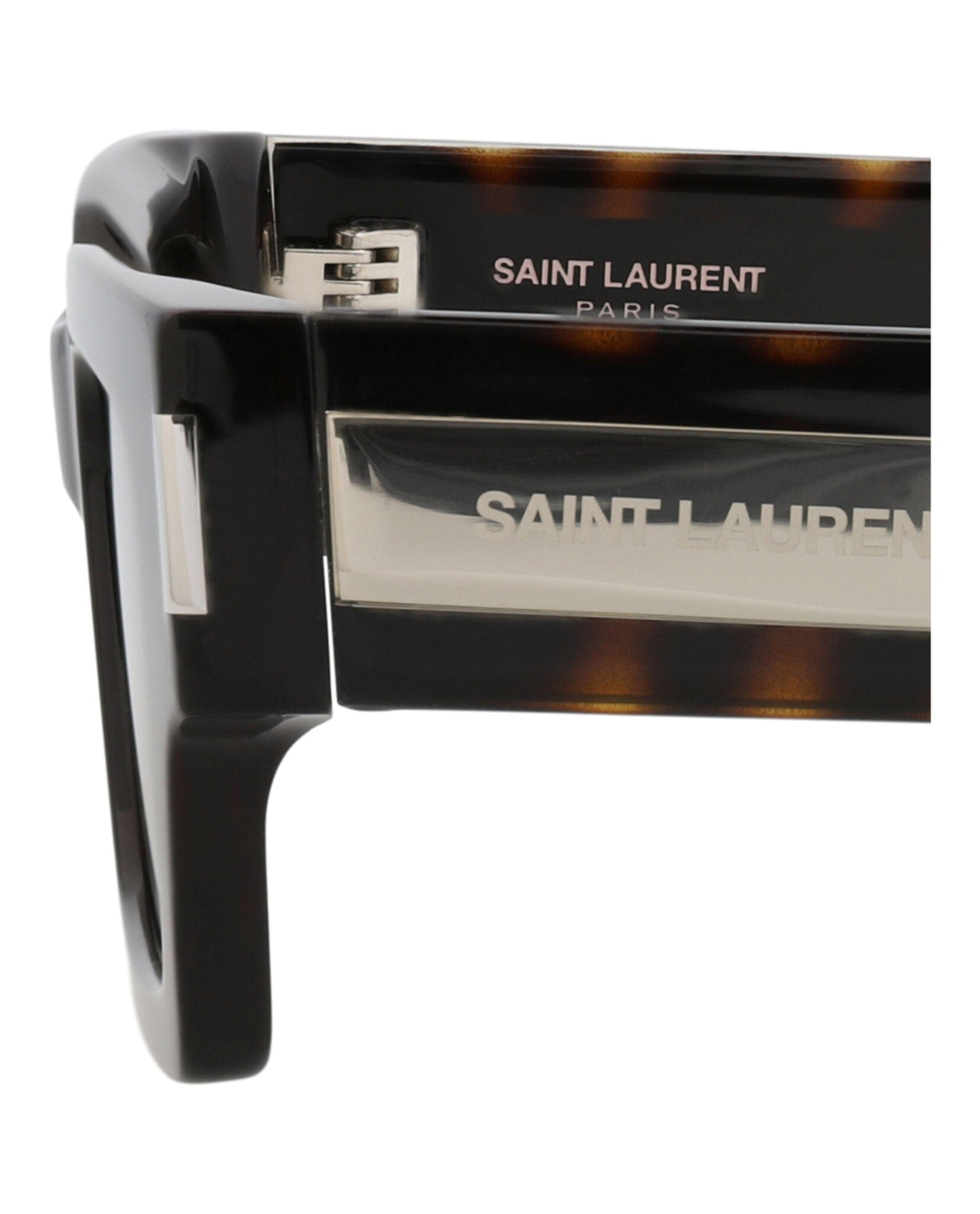 Saint Laurent Unisex Square/Rectangle Havana Crystal Grey Fashion Designer Eyewear