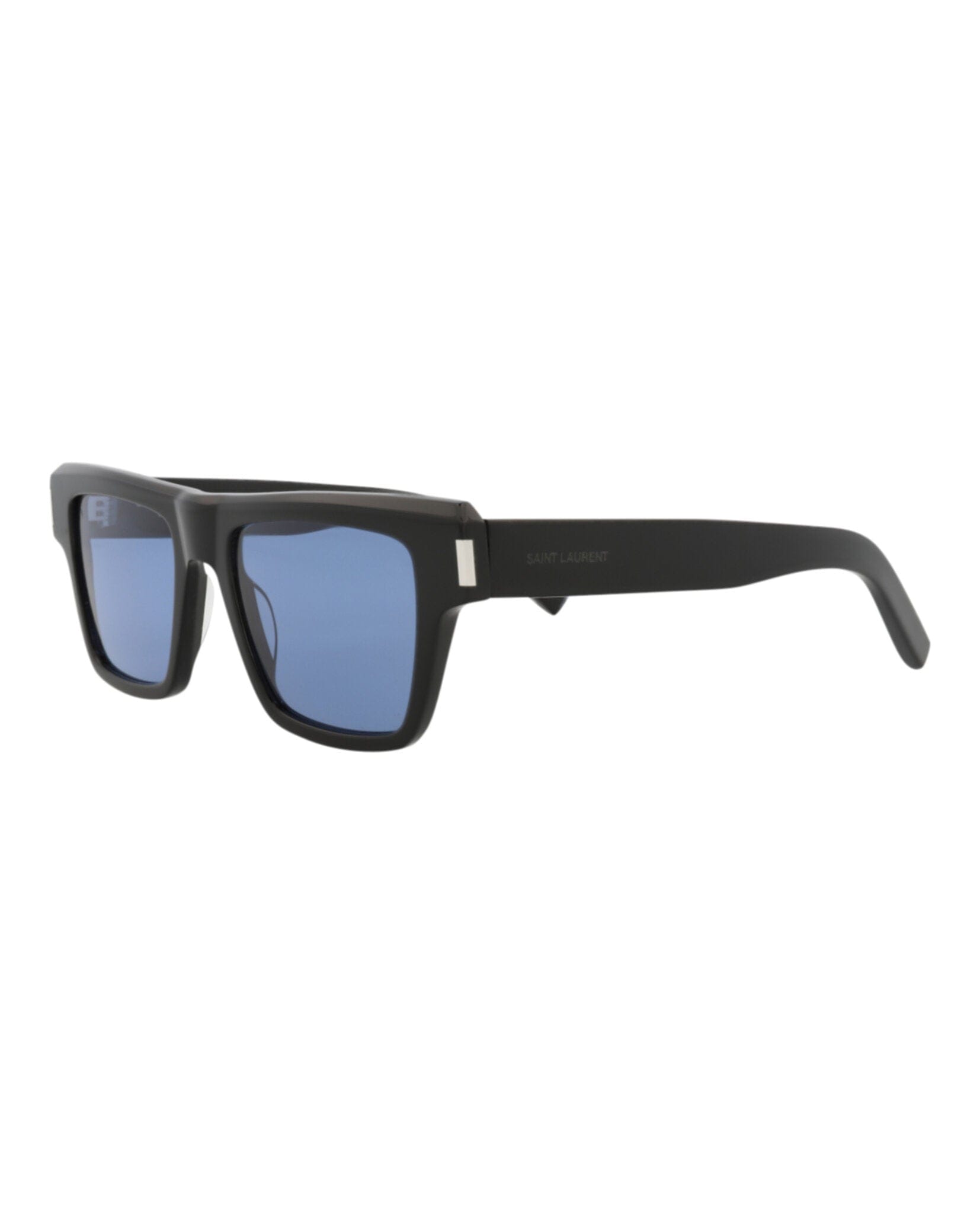 Saint Laurent Mens Square/Rectangle Black Black Blue Fashion Designer Eyewear
