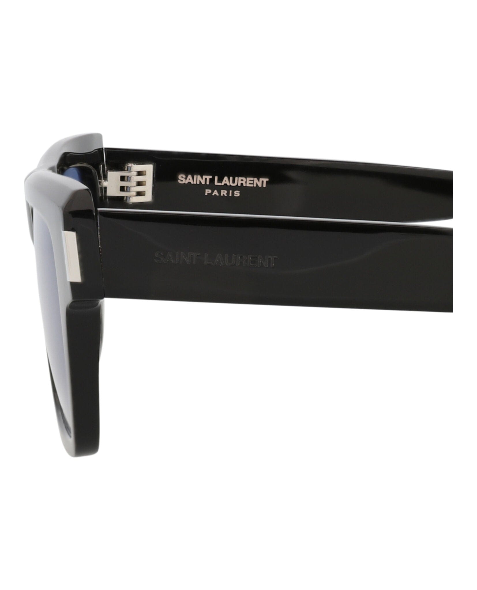 Saint Laurent Mens Square/Rectangle Black Black Blue Fashion Designer Eyewear