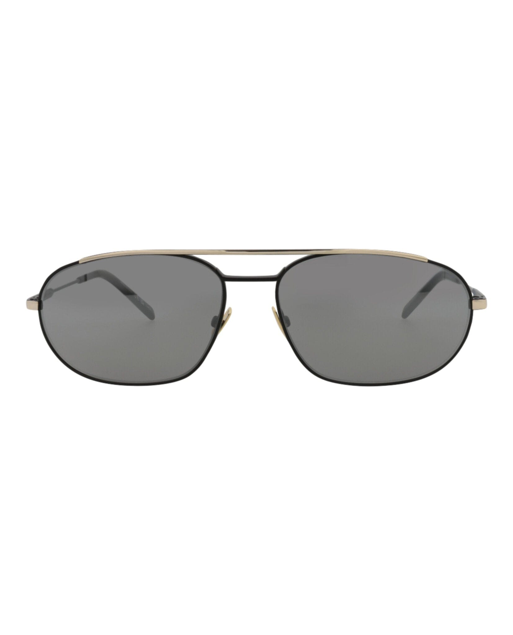 Saint Laurent Mens Round/Oval Black Black Silver Fashion Designer Eyewear