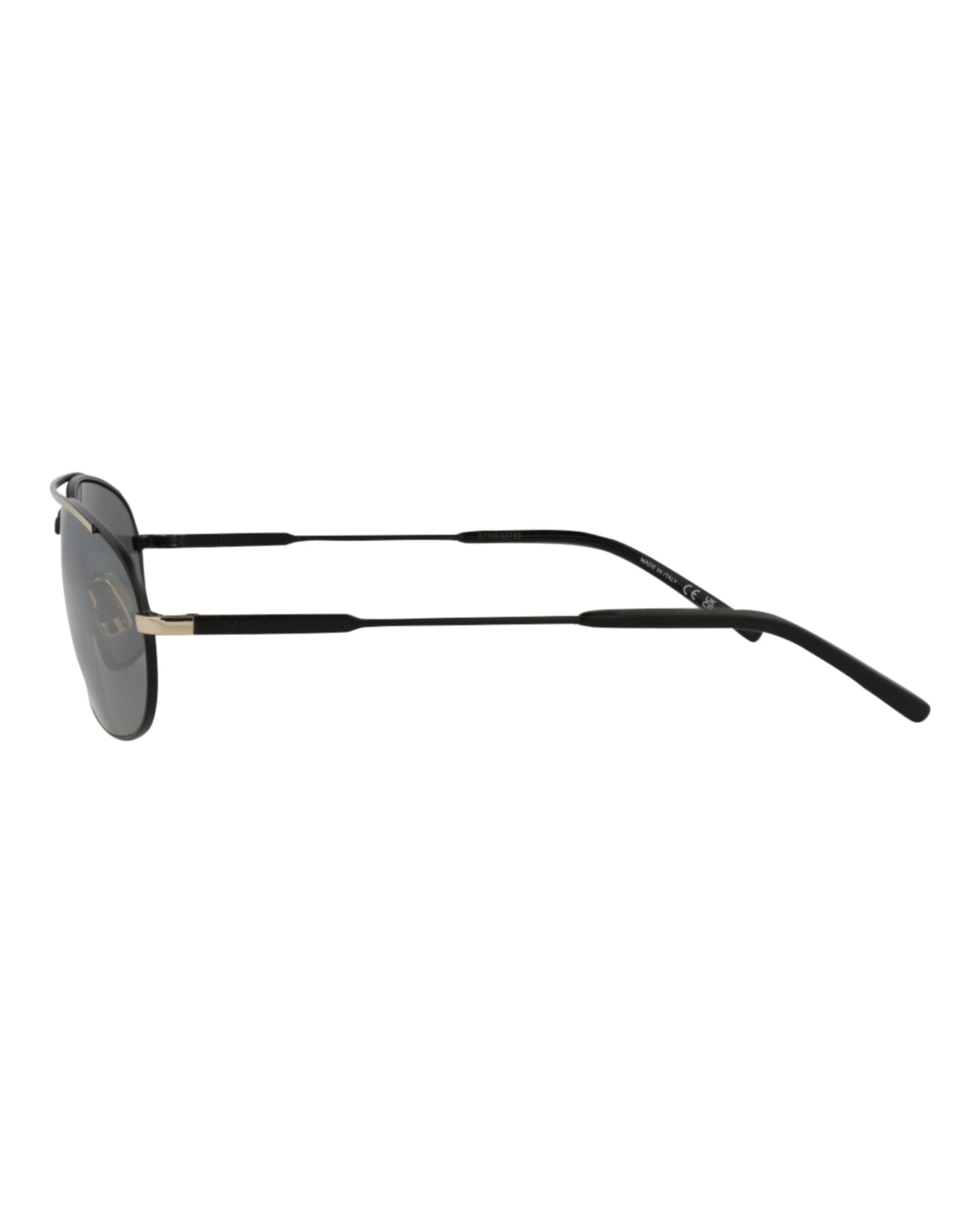 Saint Laurent Mens Round/Oval Black Black Silver Fashion Designer Eyewear
