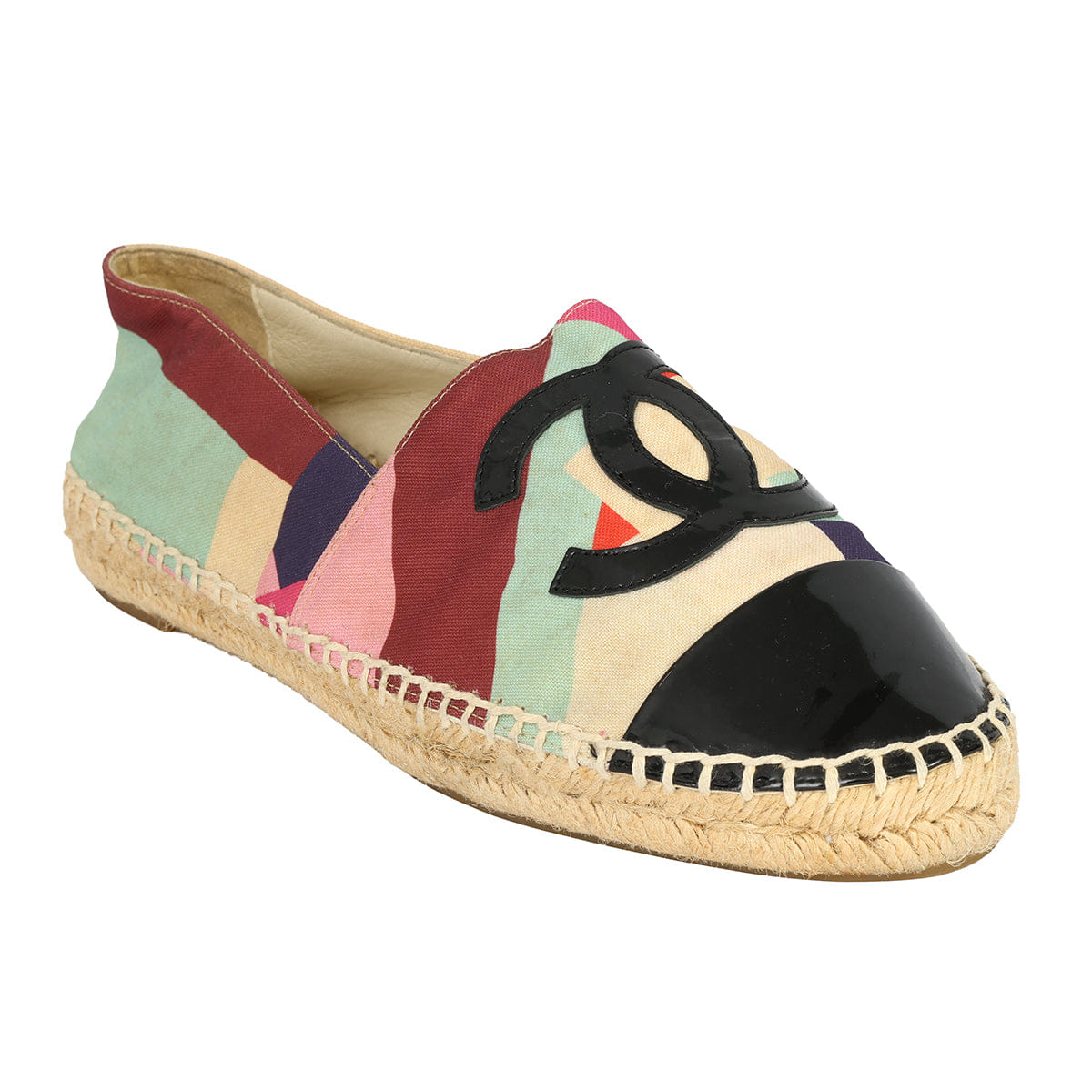 CHANEL EU - 38 MULTICOLOUR CC CAP - TOE ESPADRILLES