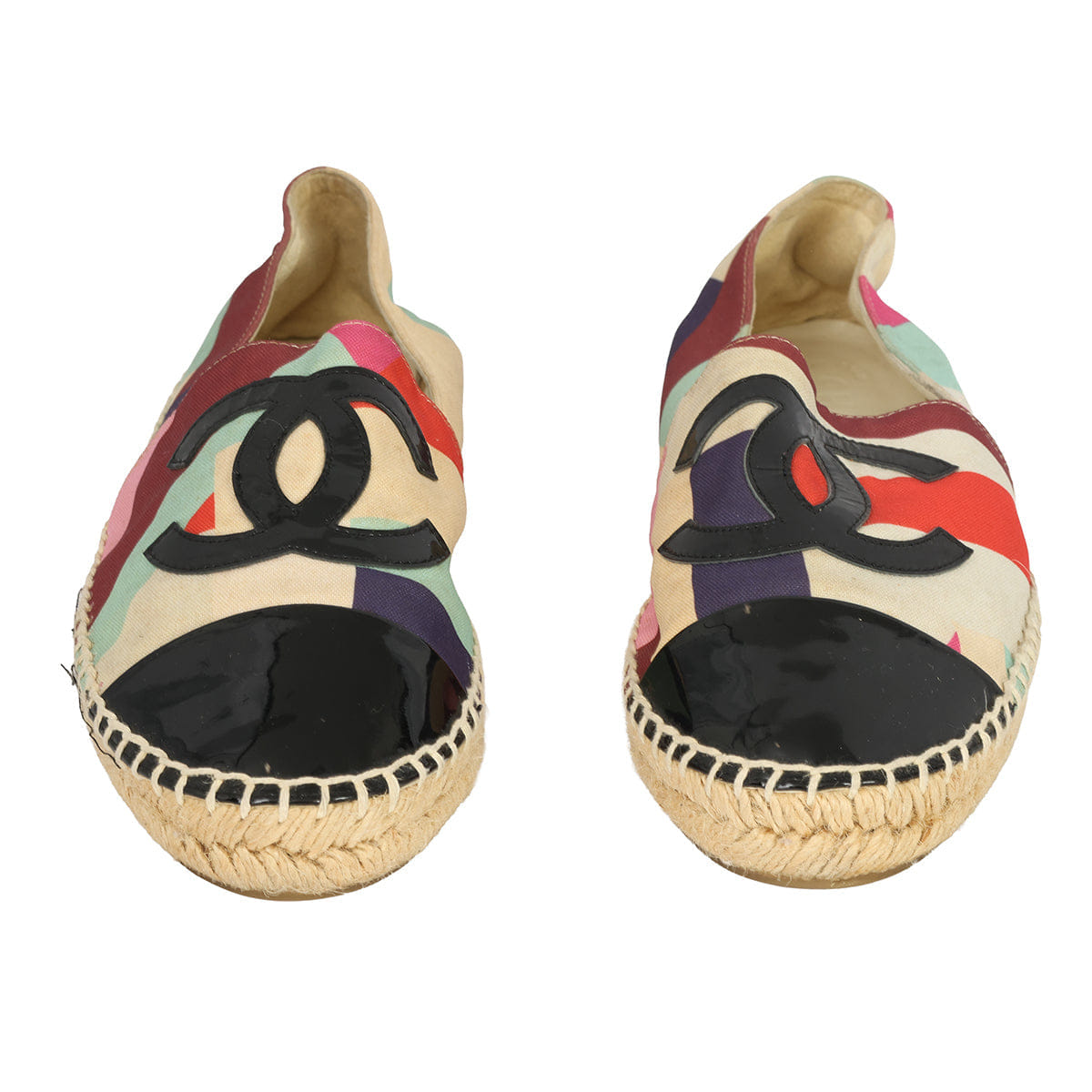 CHANEL EU - 38 MULTICOLOUR CC CAP - TOE ESPADRILLES