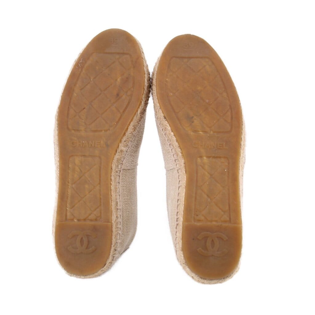 Chanel ESPADRILLE FLATS TAN 9 US