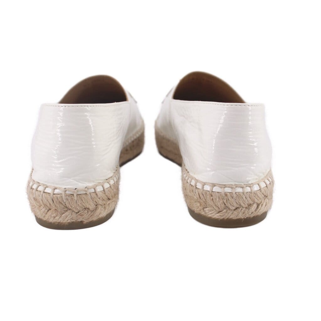 Chanel PATENT LEATHER ESPADRILLE FLATS WHITE 41 EU | 10 US