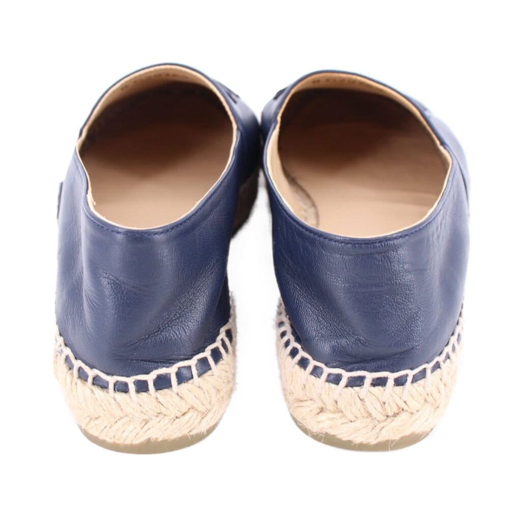 Chanel CAP TOE ESPADRILLE FLATS BLUE/BLACK 36 EU | 6 US