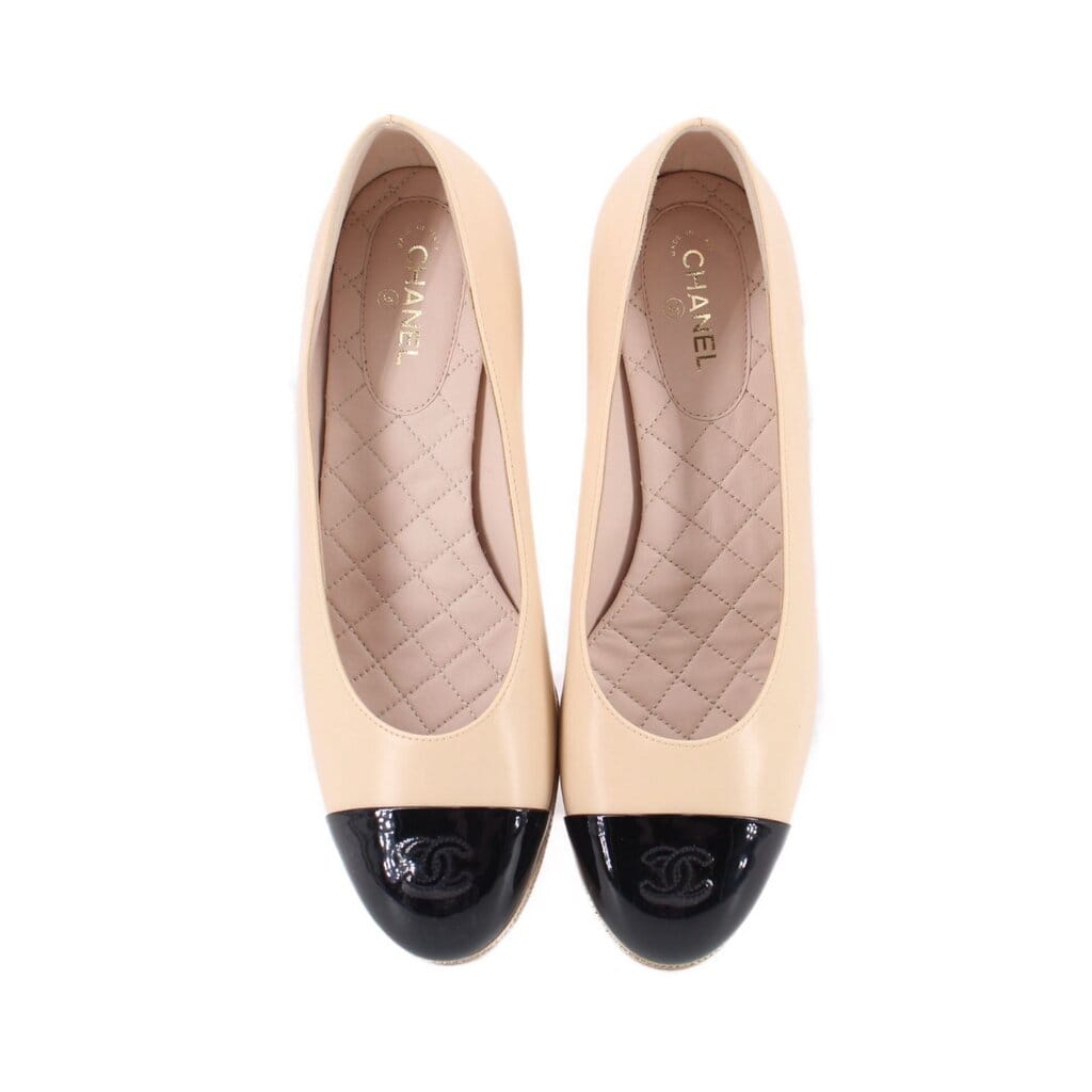 Chanel CAP TOE HEELS NUDE 39 EU | 8 US