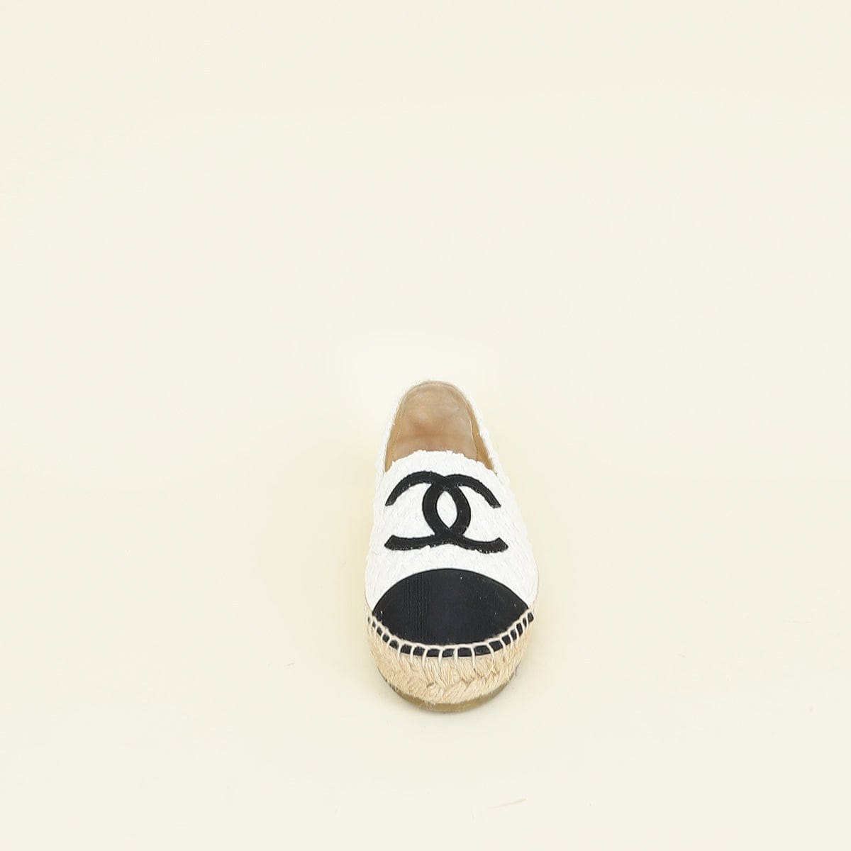 Chanel Bicolor CC Cap Toe Tweed Espadrille 36