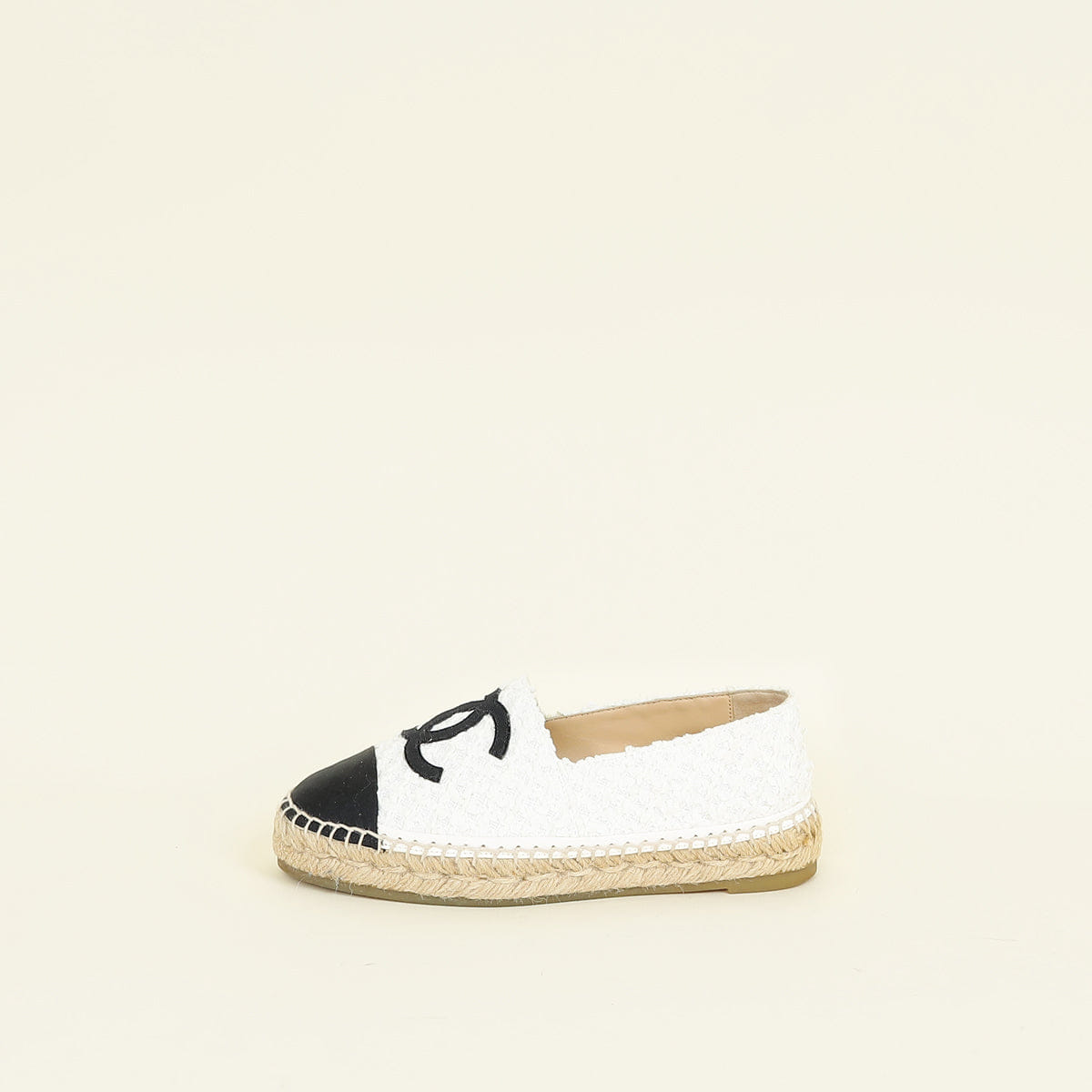 Chanel Bicolor CC Cap Toe Tweed Espadrille 36