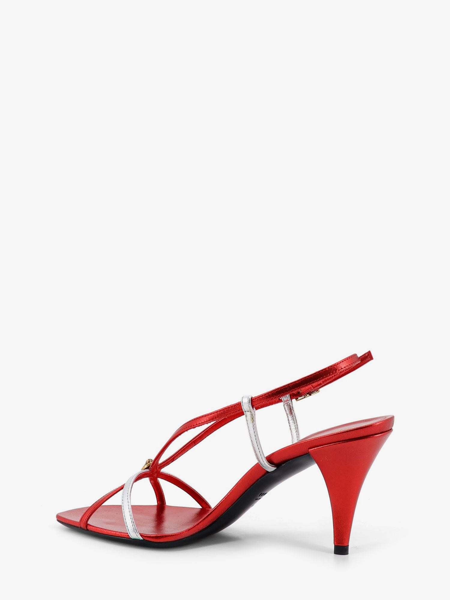 Versace Metallic leather sandals with Medusa logo on the front