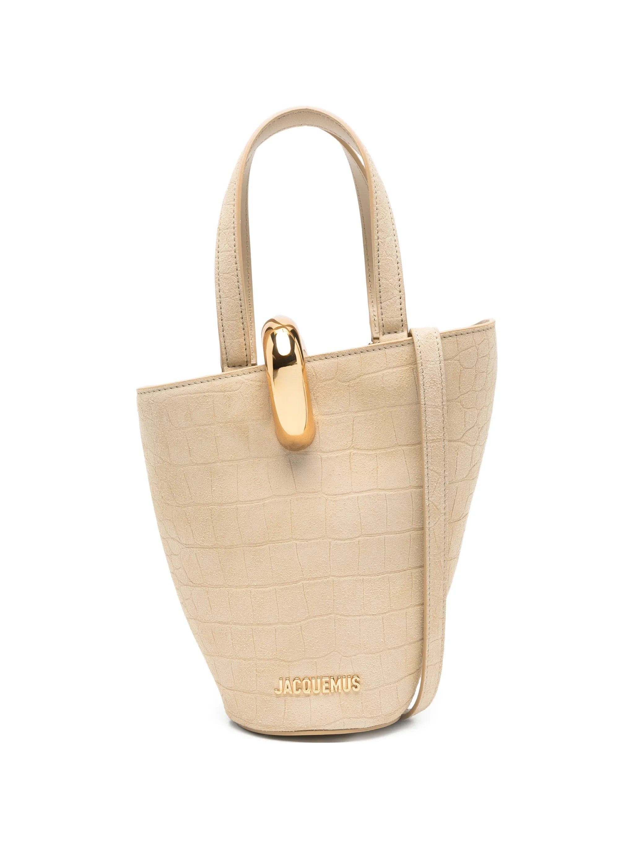 Jacquemus Le Petit Bambola crocodile - effect suede tote bag