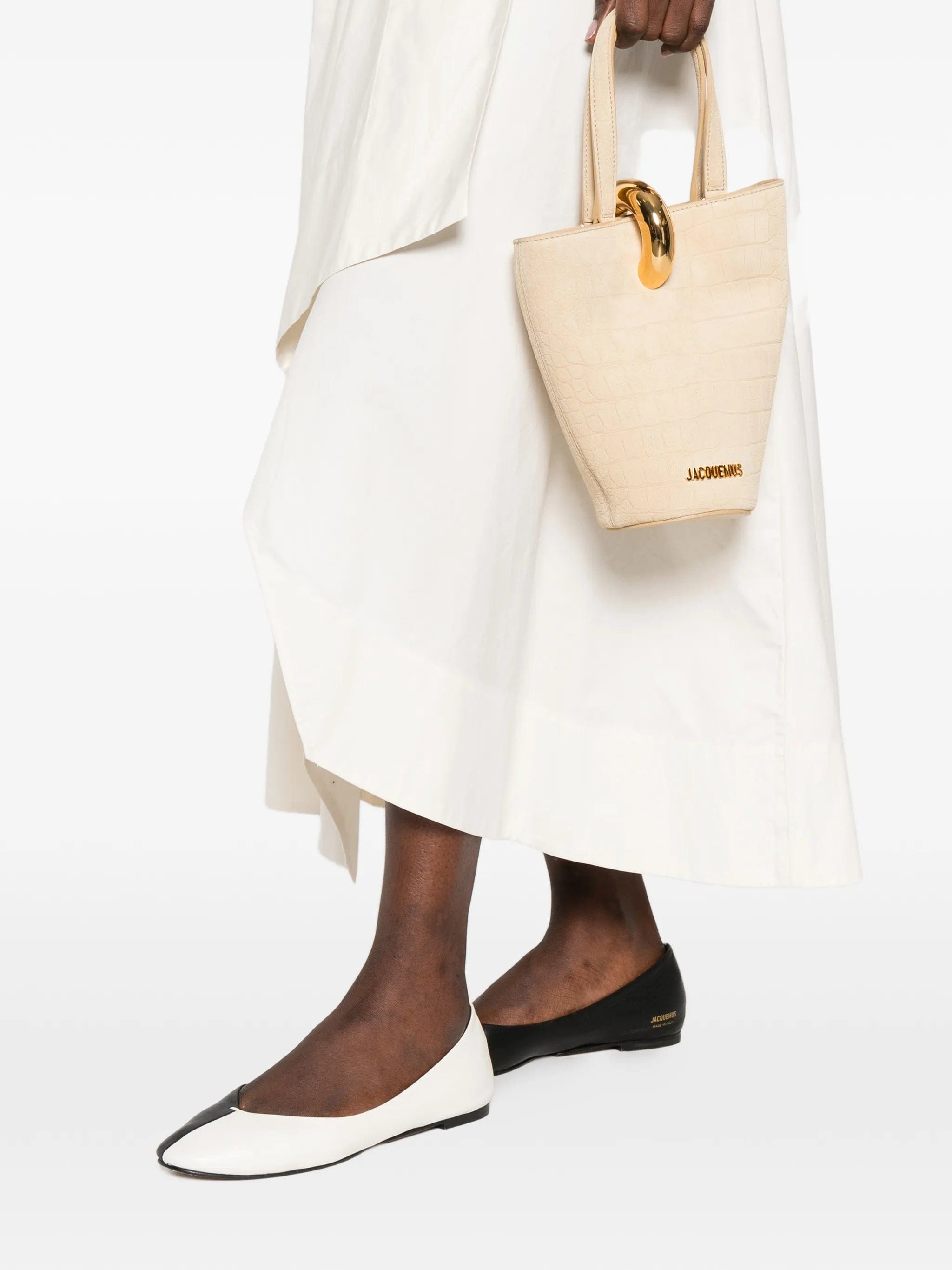 Jacquemus Le Petit Bambola crocodile - effect suede tote bag