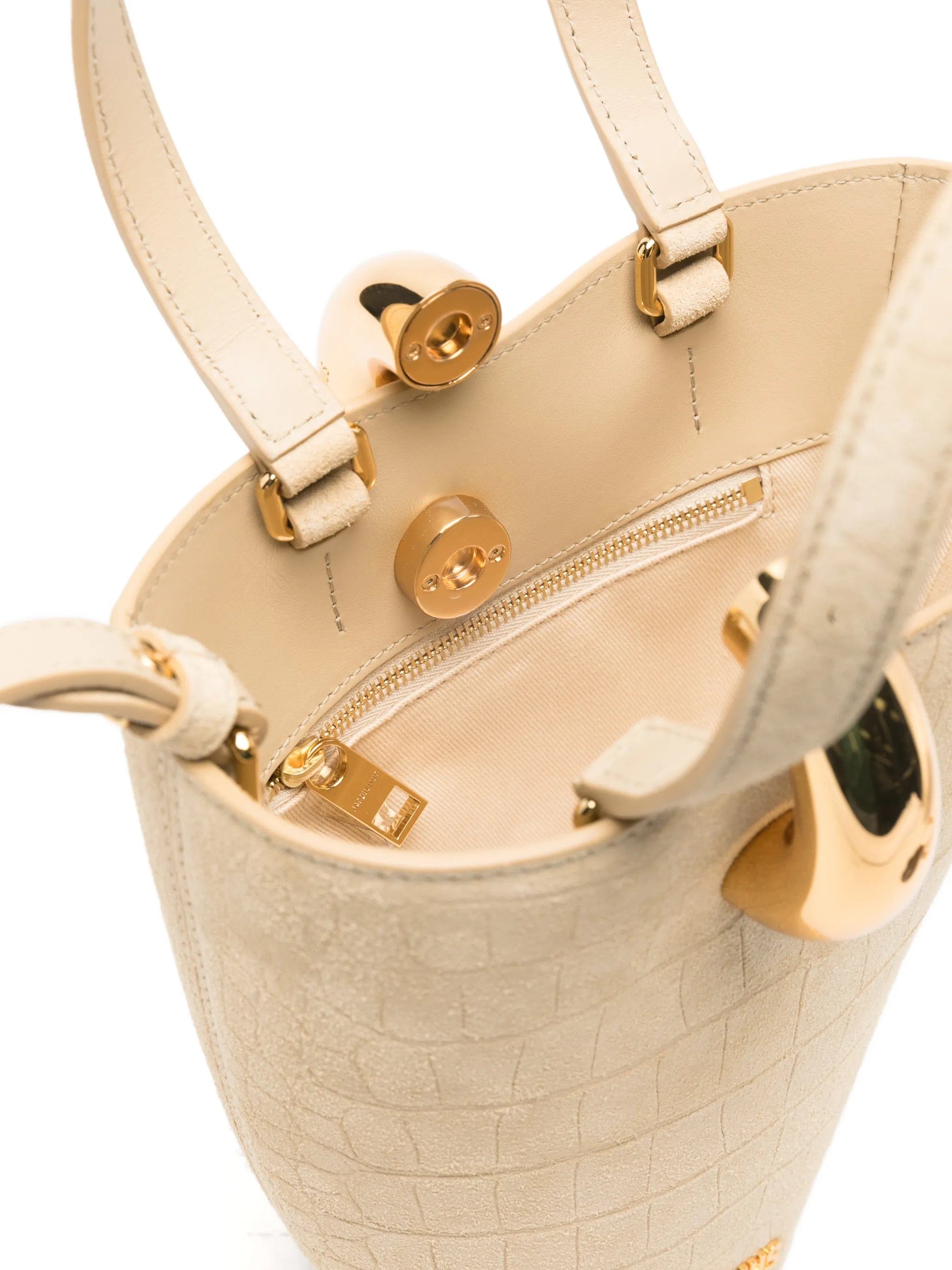 Jacquemus Le Petit Bambola crocodile - effect suede tote bag