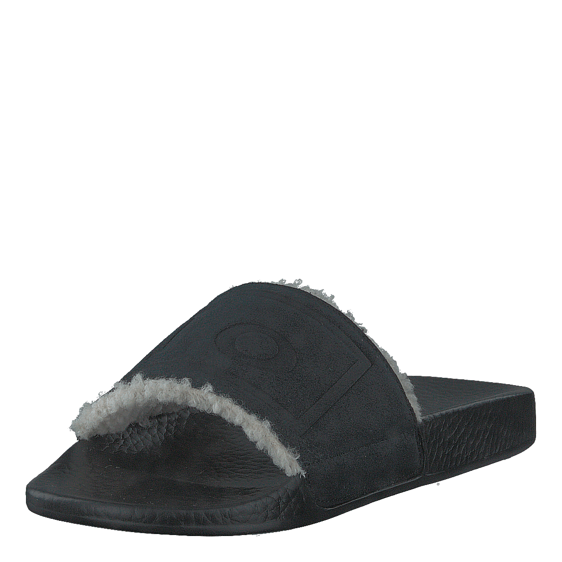 Polo Ralph Lauren Faux - Shearling–Lined Suede Slide Black