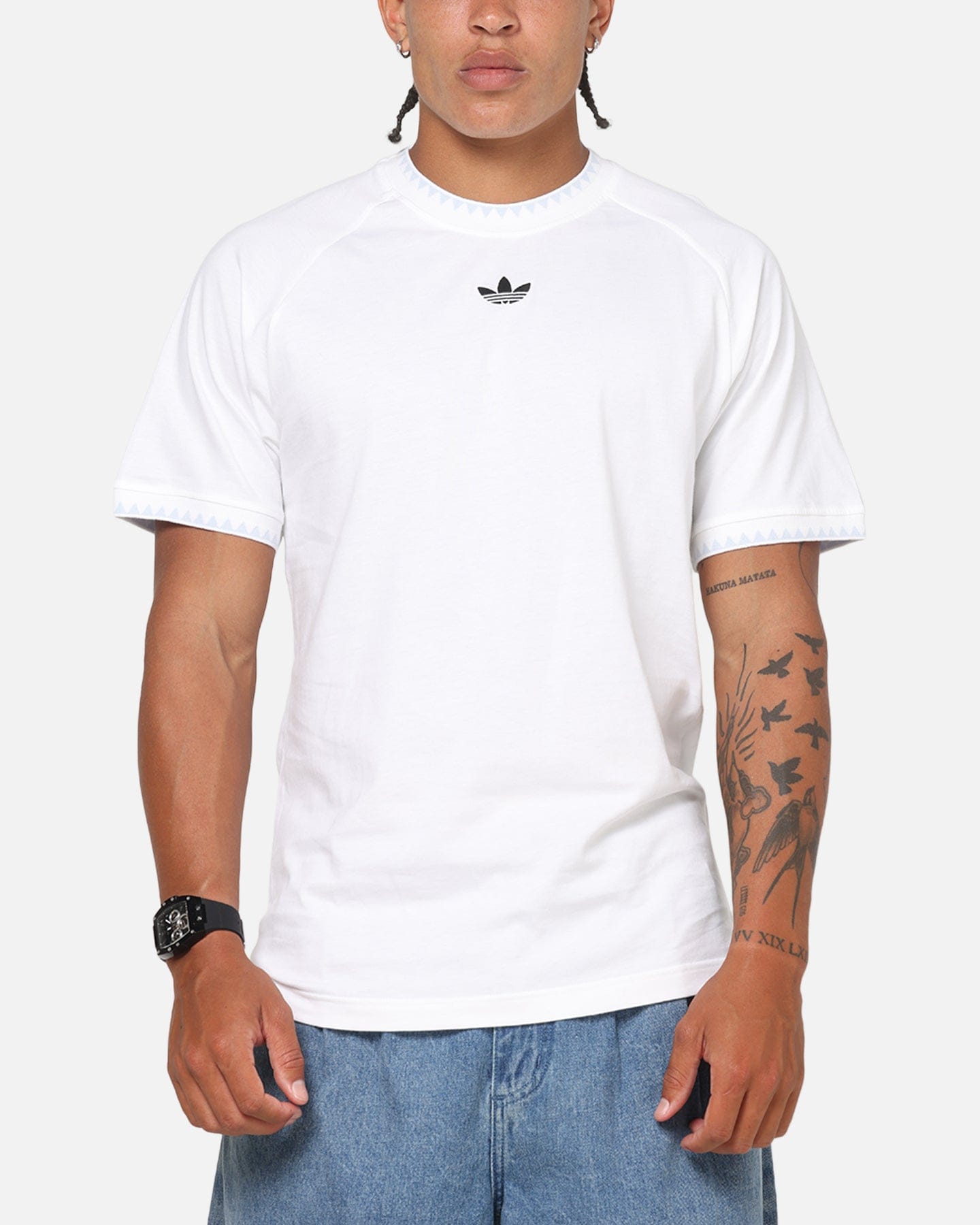 adidas Chest Stripes Engineered T - Shirt White