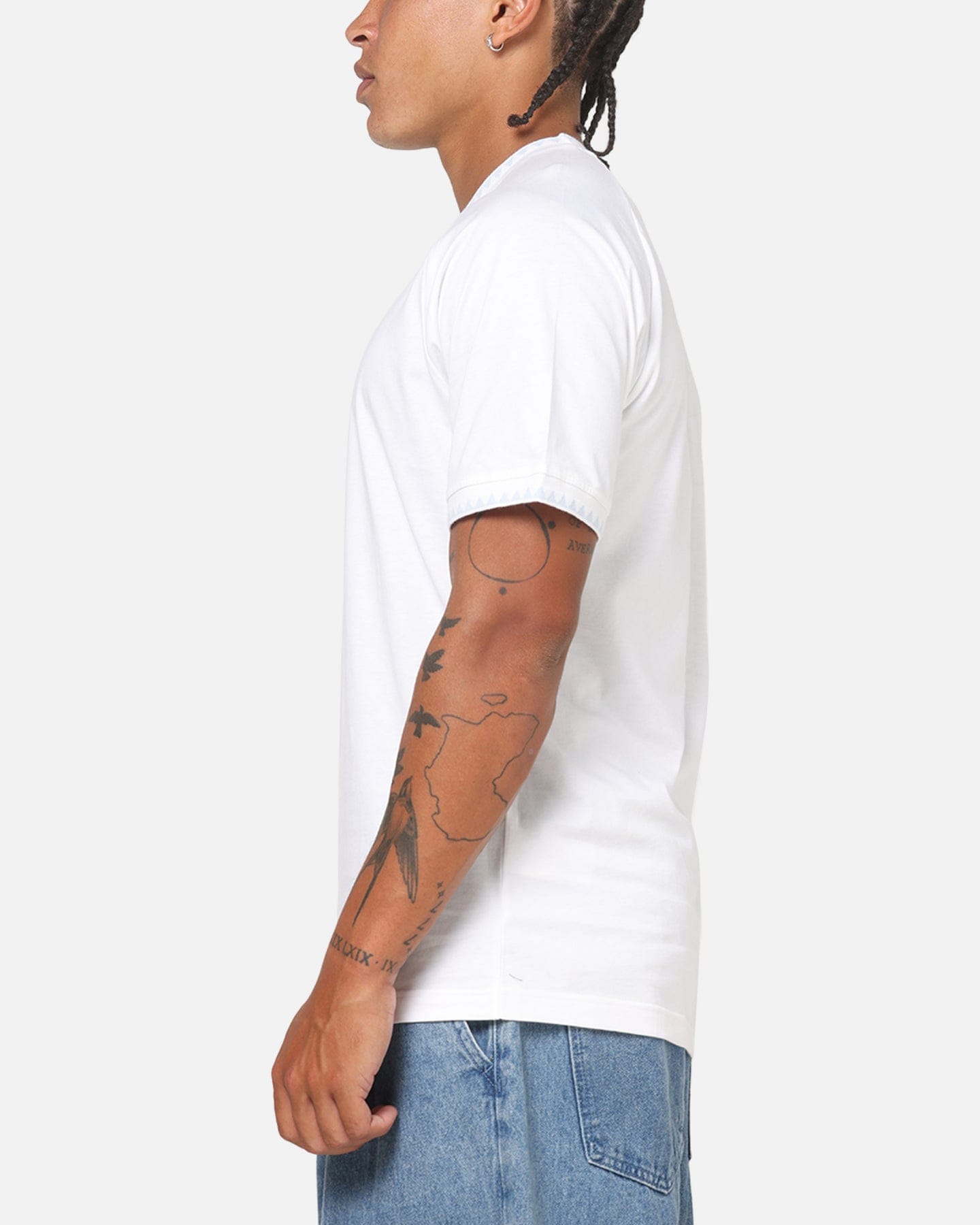 adidas Chest Stripes Engineered T - Shirt White