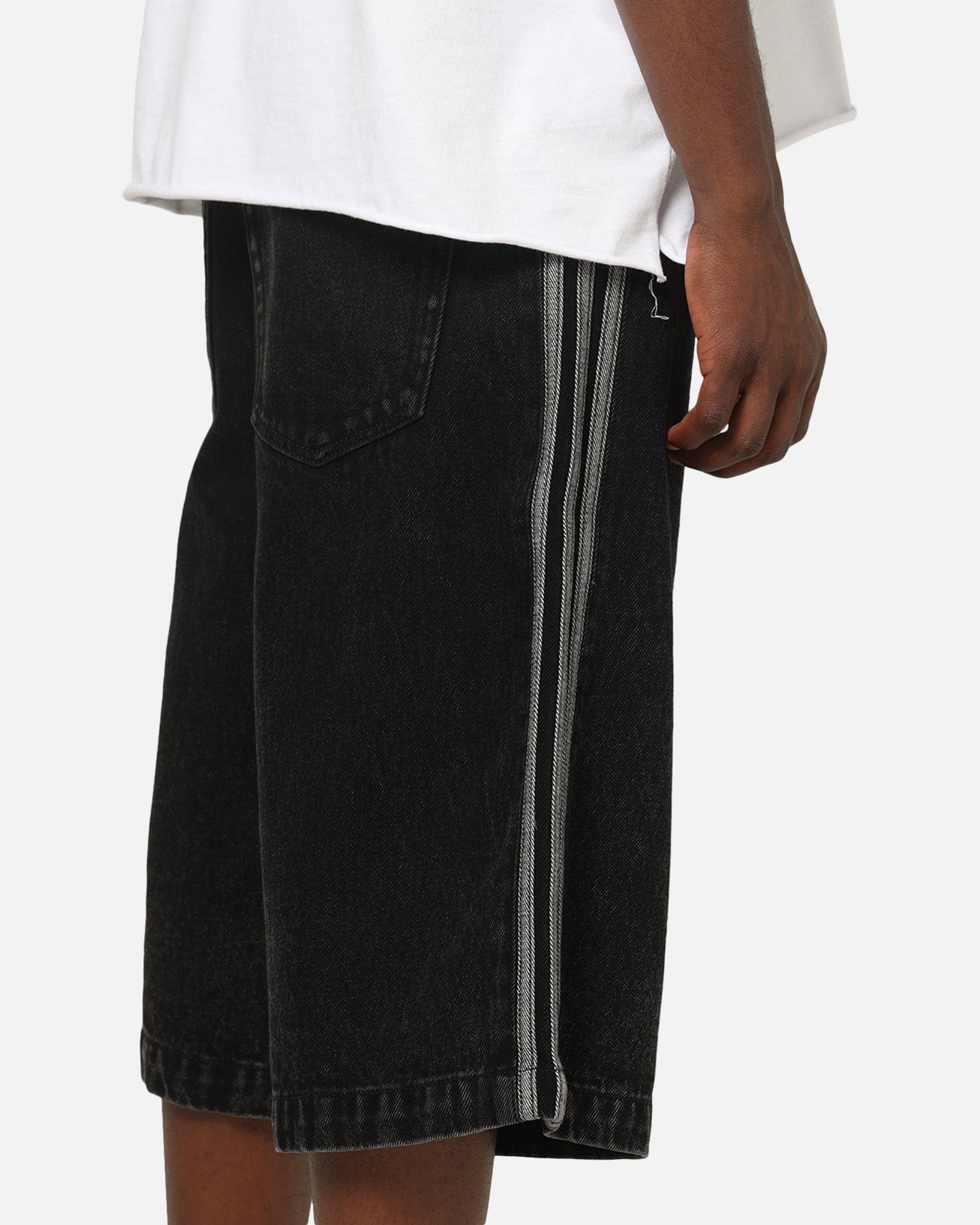 adidas Firebird Denim Shorts Black Denim