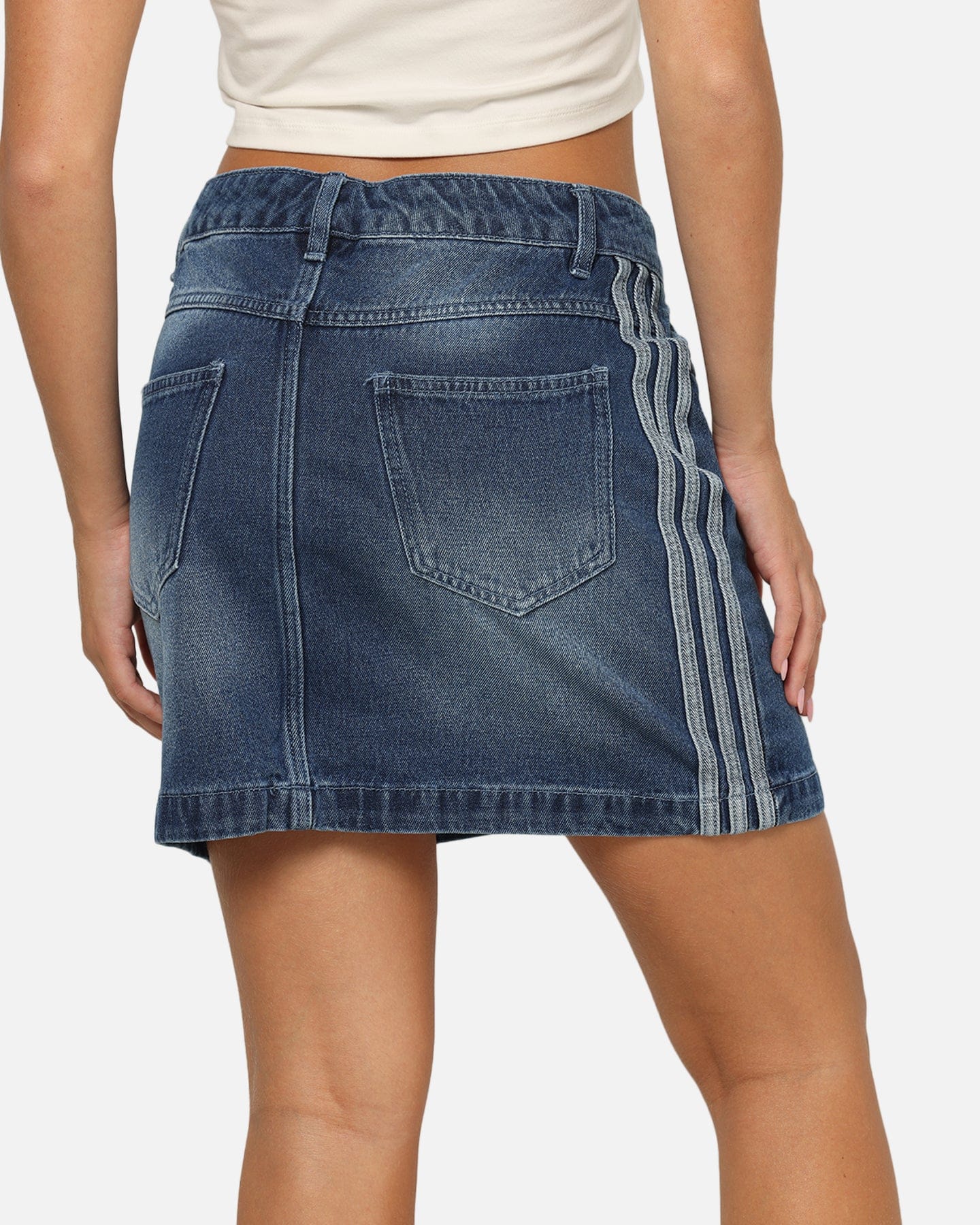 adidas Women's Denim Mini Skirt Indigo Denim