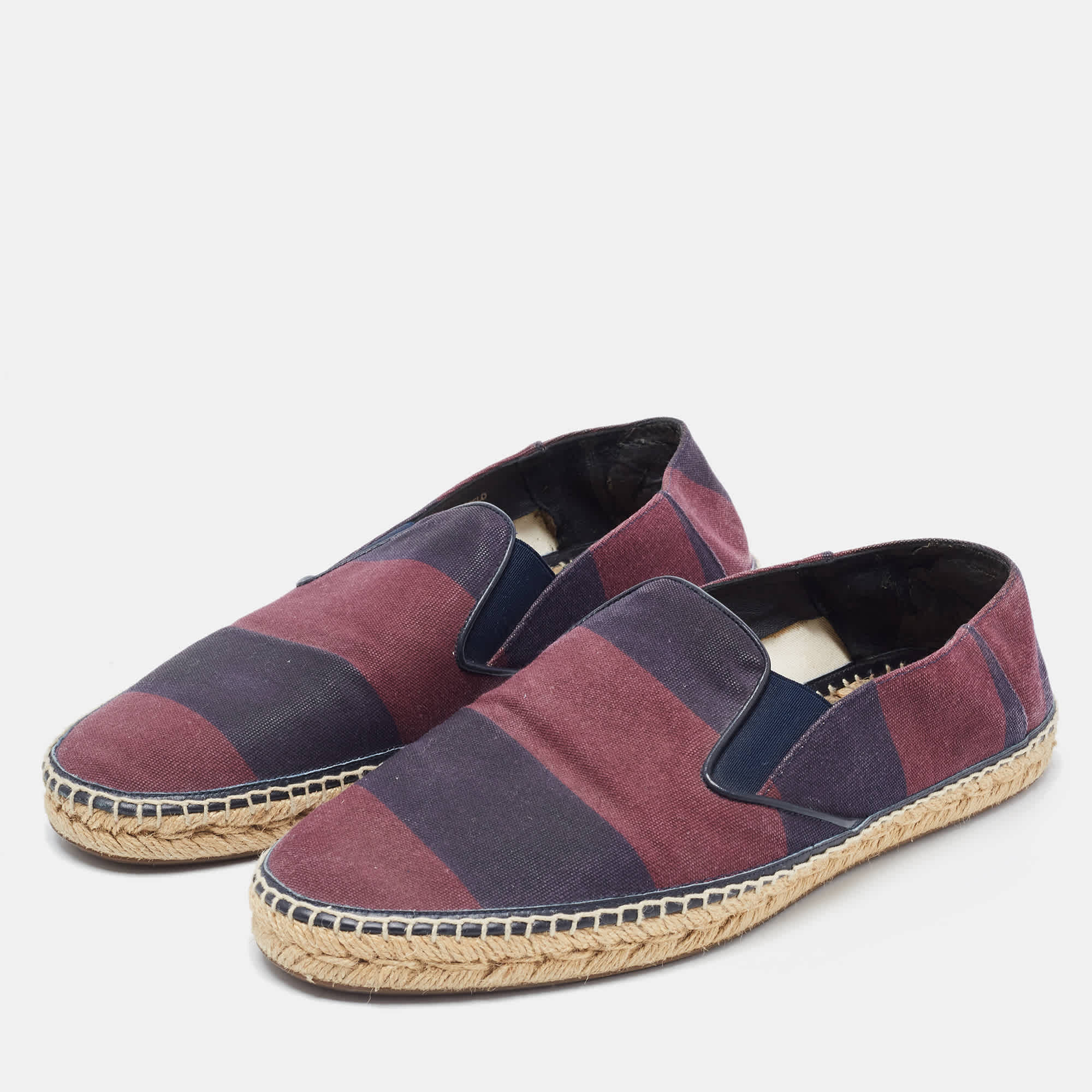 Burberry Two Tone Canvas Hodgeson Slip On Espadrilles