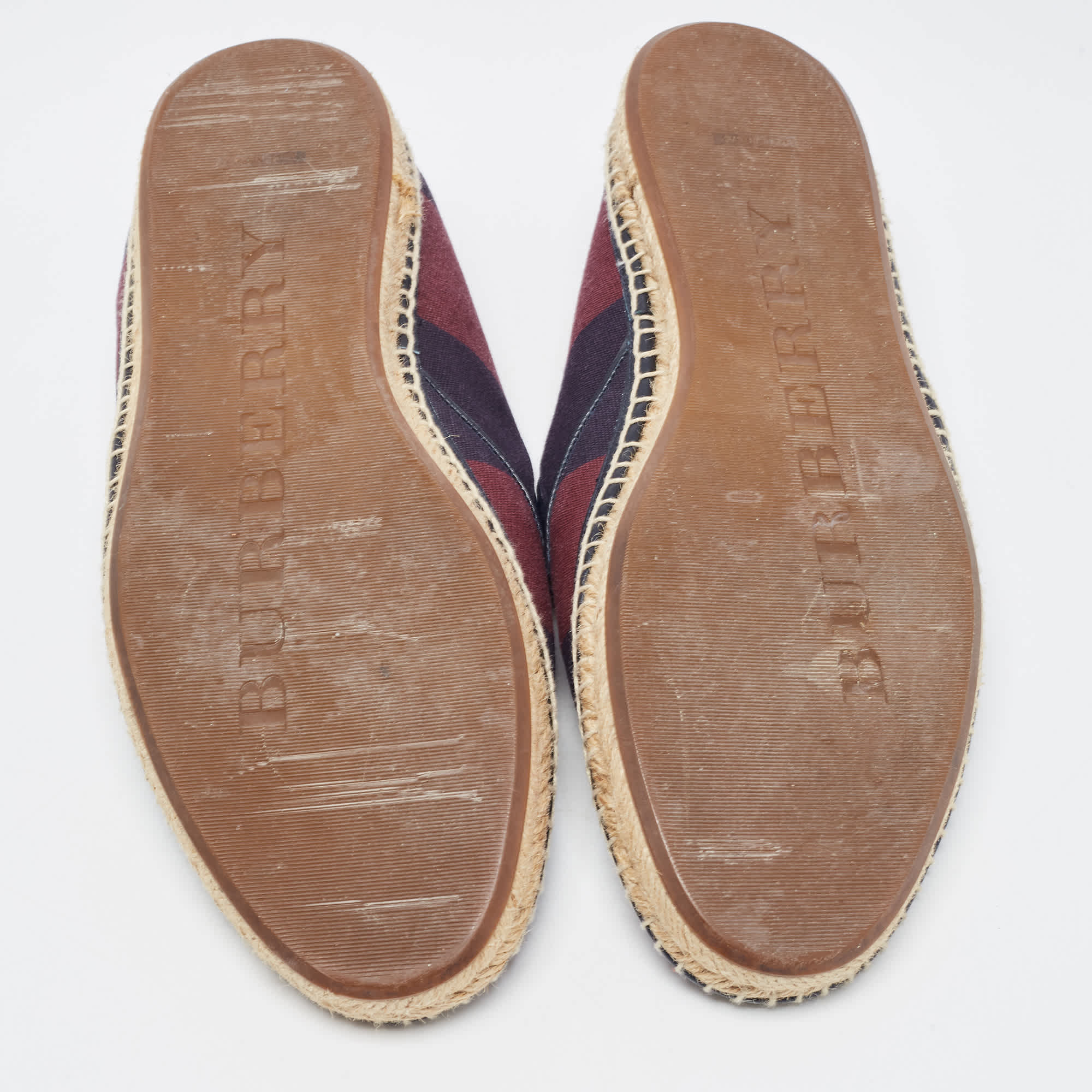 Burberry Two Tone Canvas Hodgeson Slip On Espadrilles