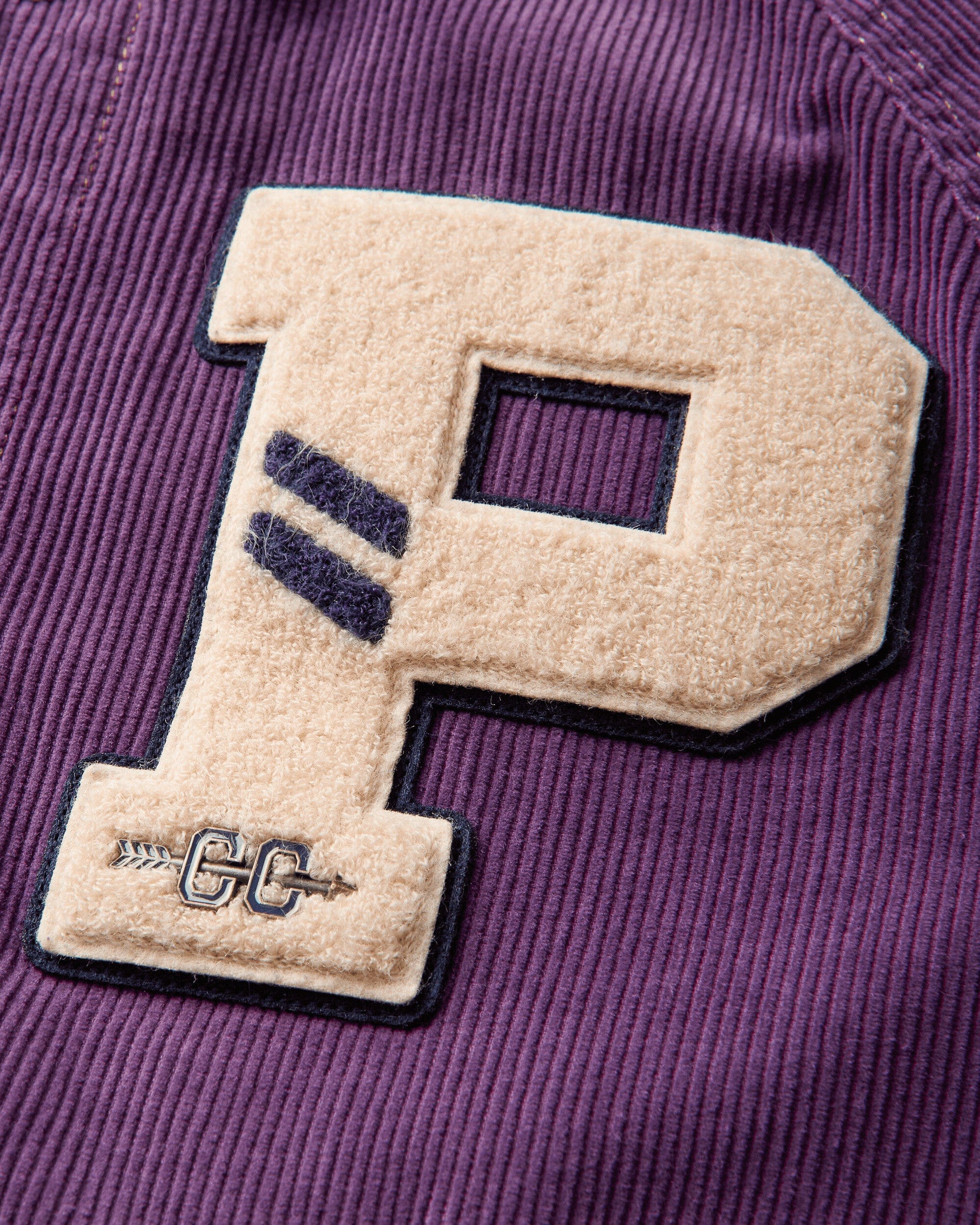 Polo Ralph Lauren Men's Corduroy Letterman Jacket New Violet Washed