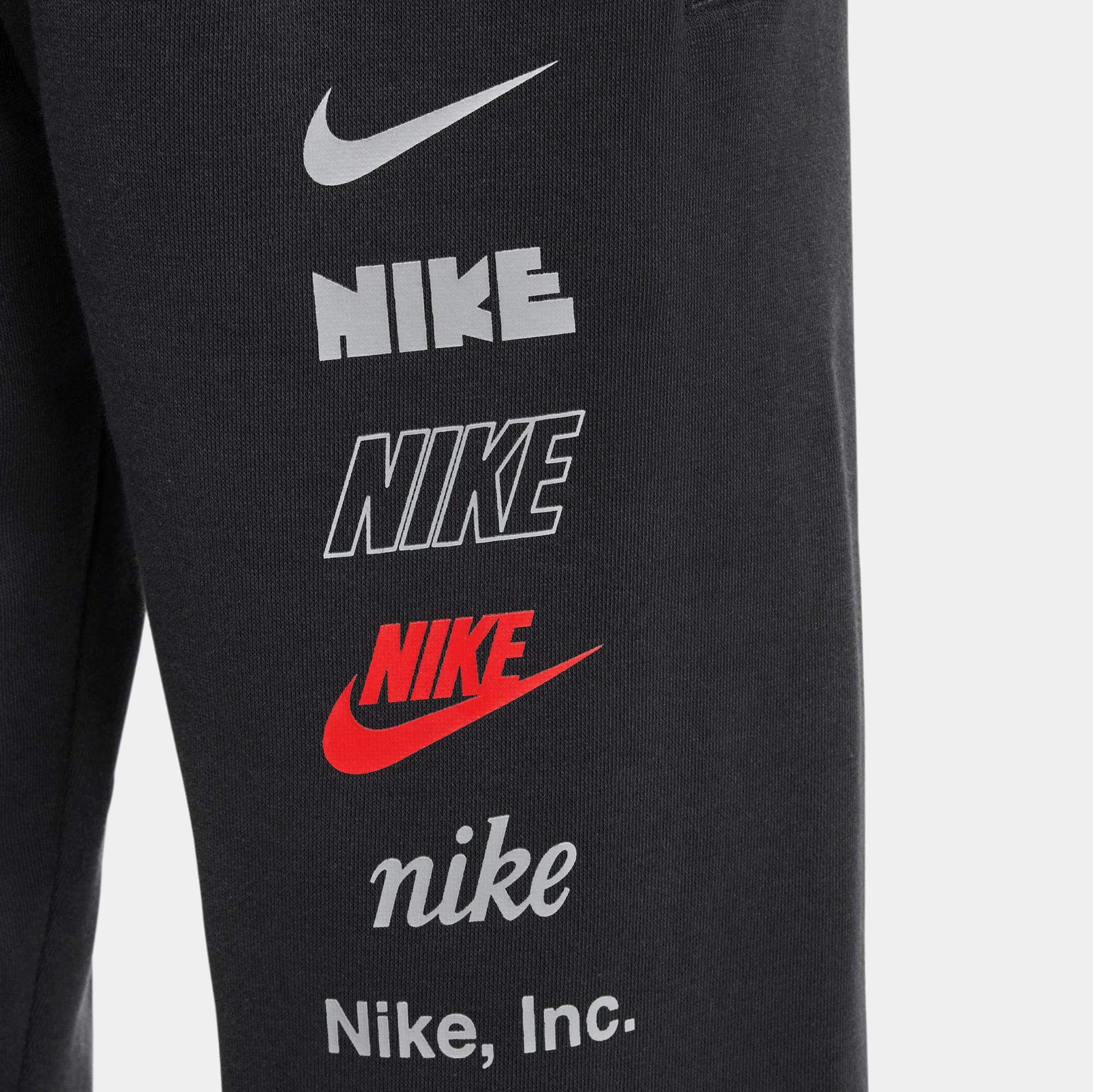 Nike NSW Club Fleece Joggers Grade School Pants (Black/Red)
