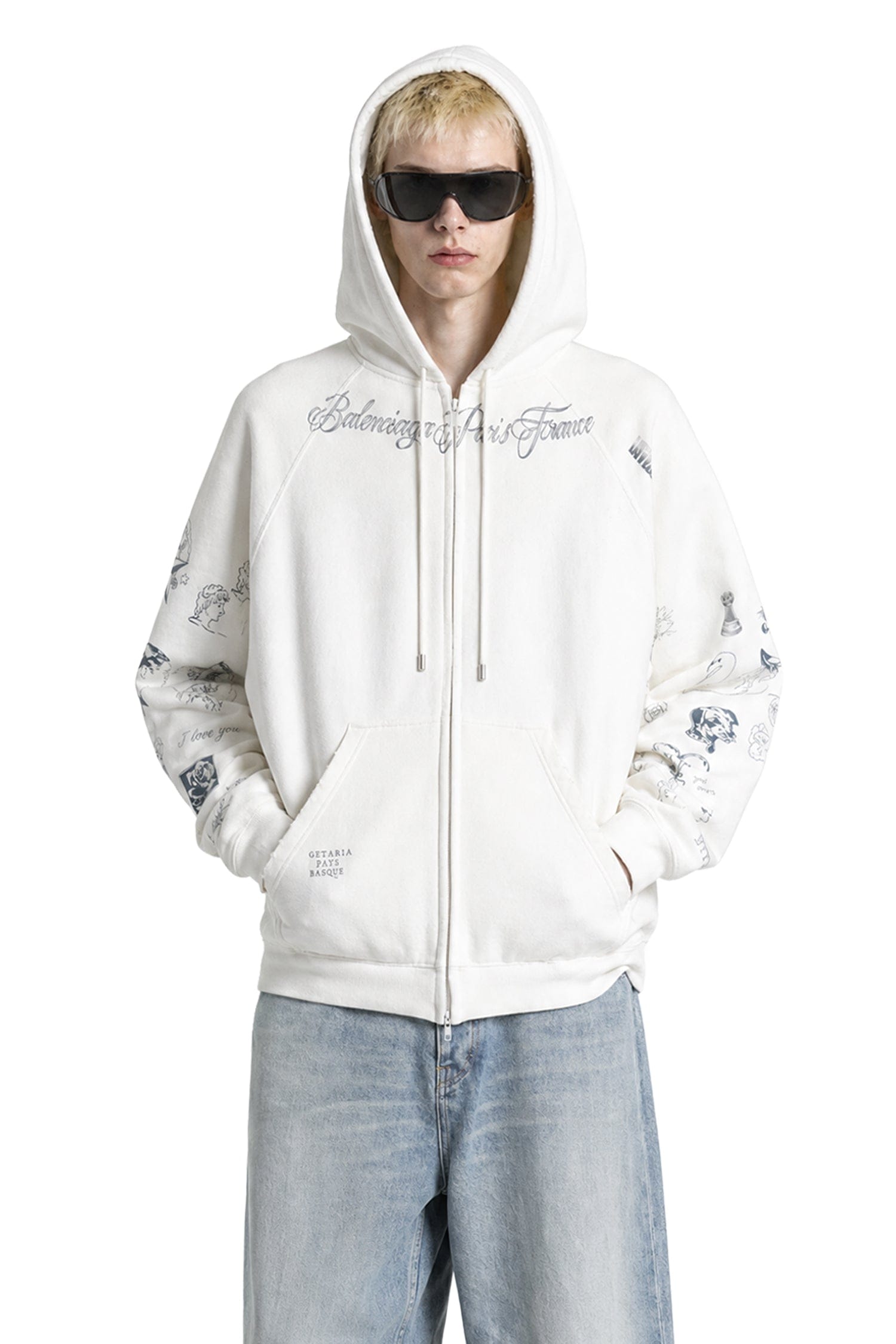 Balenciaga Classic Ink Zip - Up Hoodie
