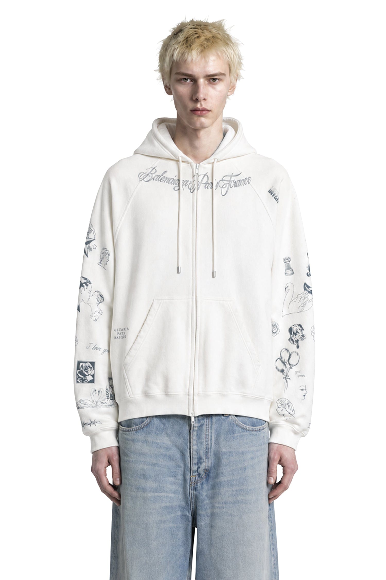 Balenciaga Classic Ink Zip - Up Hoodie