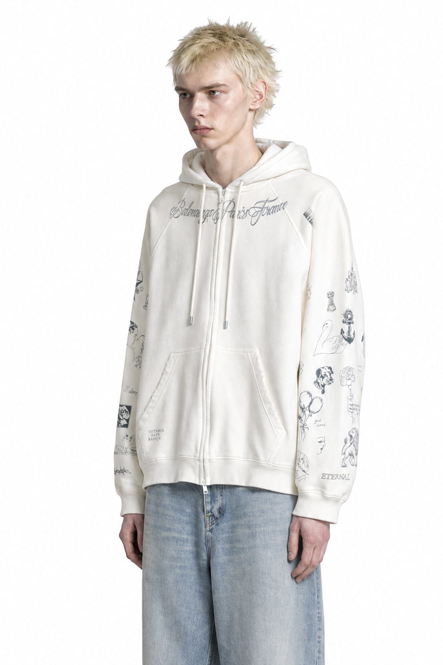 Balenciaga Classic Ink Zip - Up Hoodie