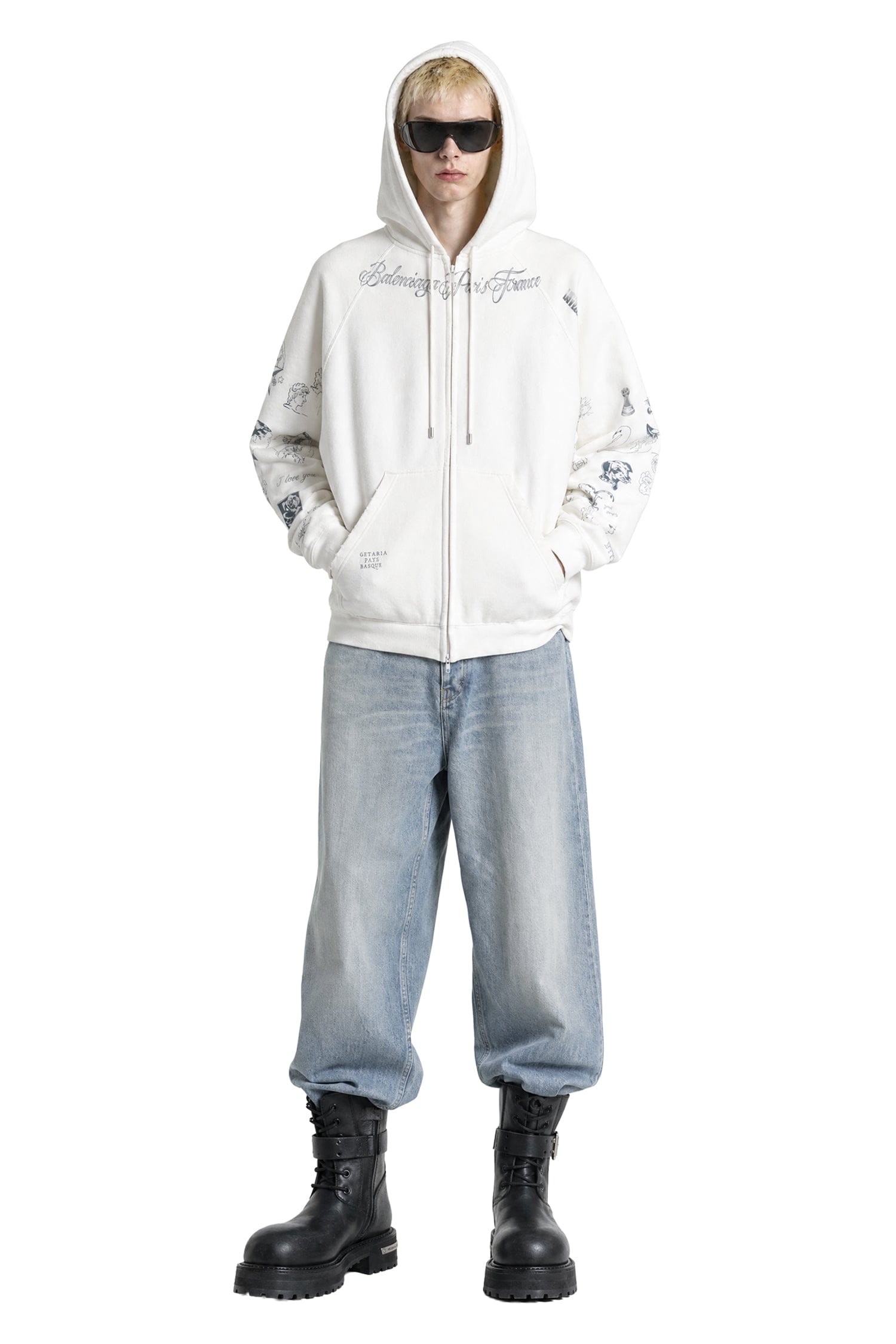 Balenciaga Classic Ink Zip - Up Hoodie