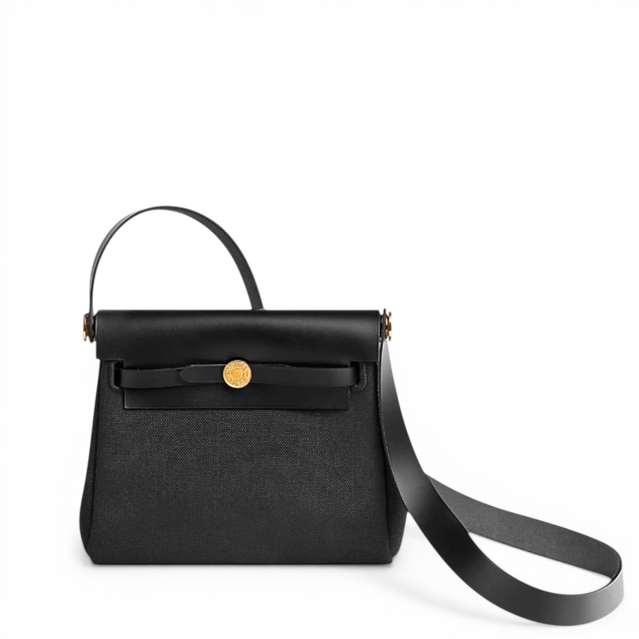 Hermès Herbag Mini 20 Black Canvas GHW