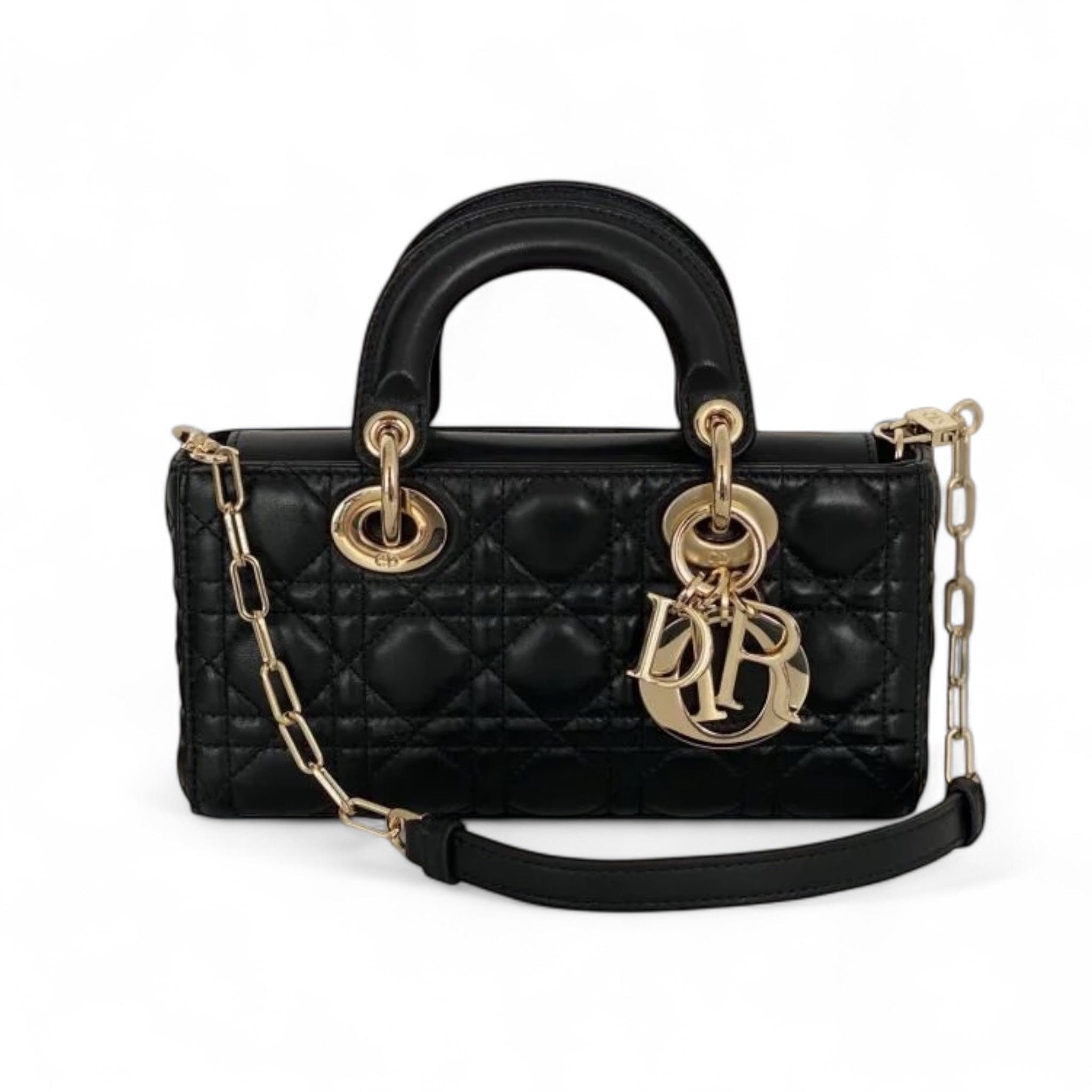 Christian Dior Dior Small Lady D - Joy Black Cannage Lambskin Bag