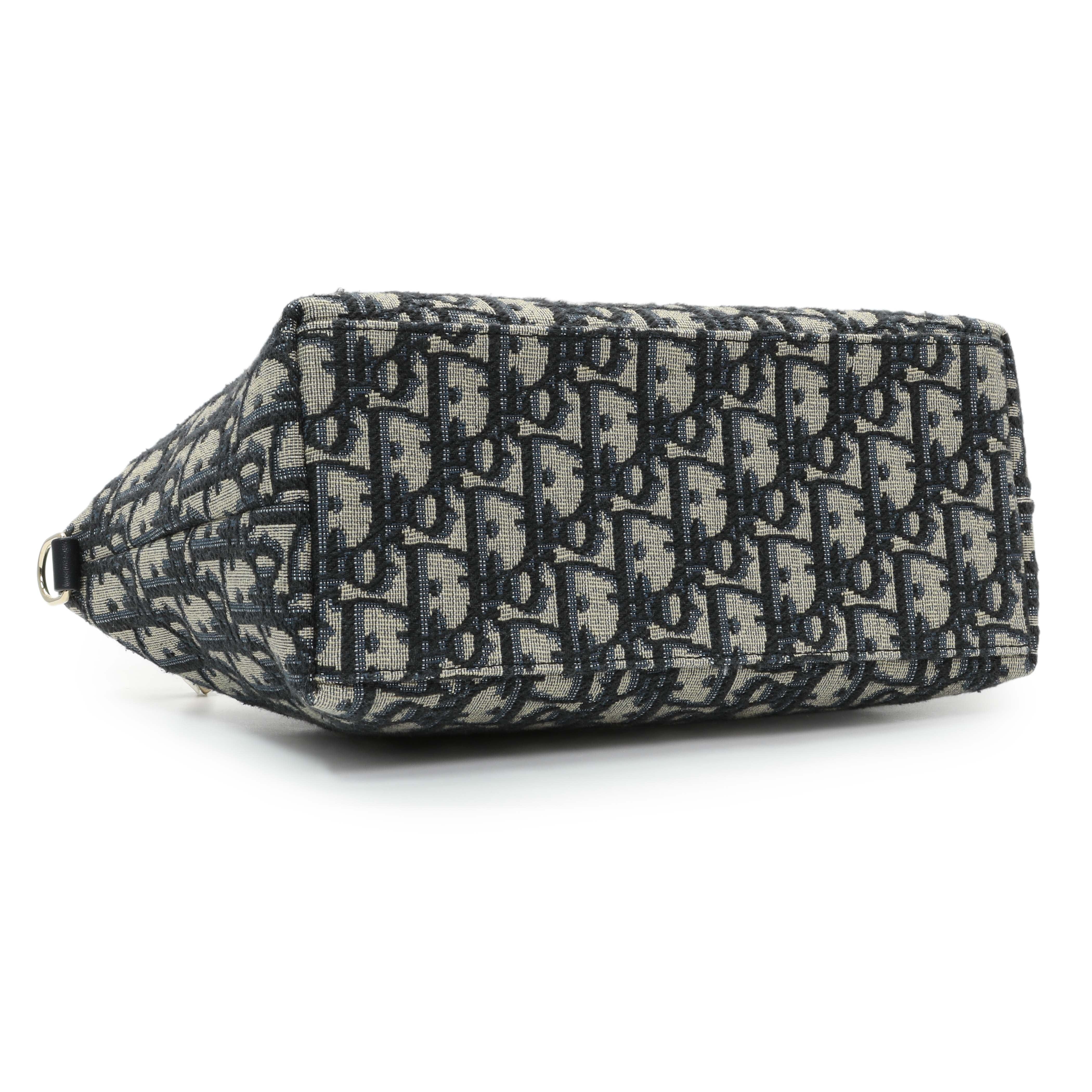 Christian Dior Blue Oblique Jacquard Medium DiorTravel Nomad Pouch