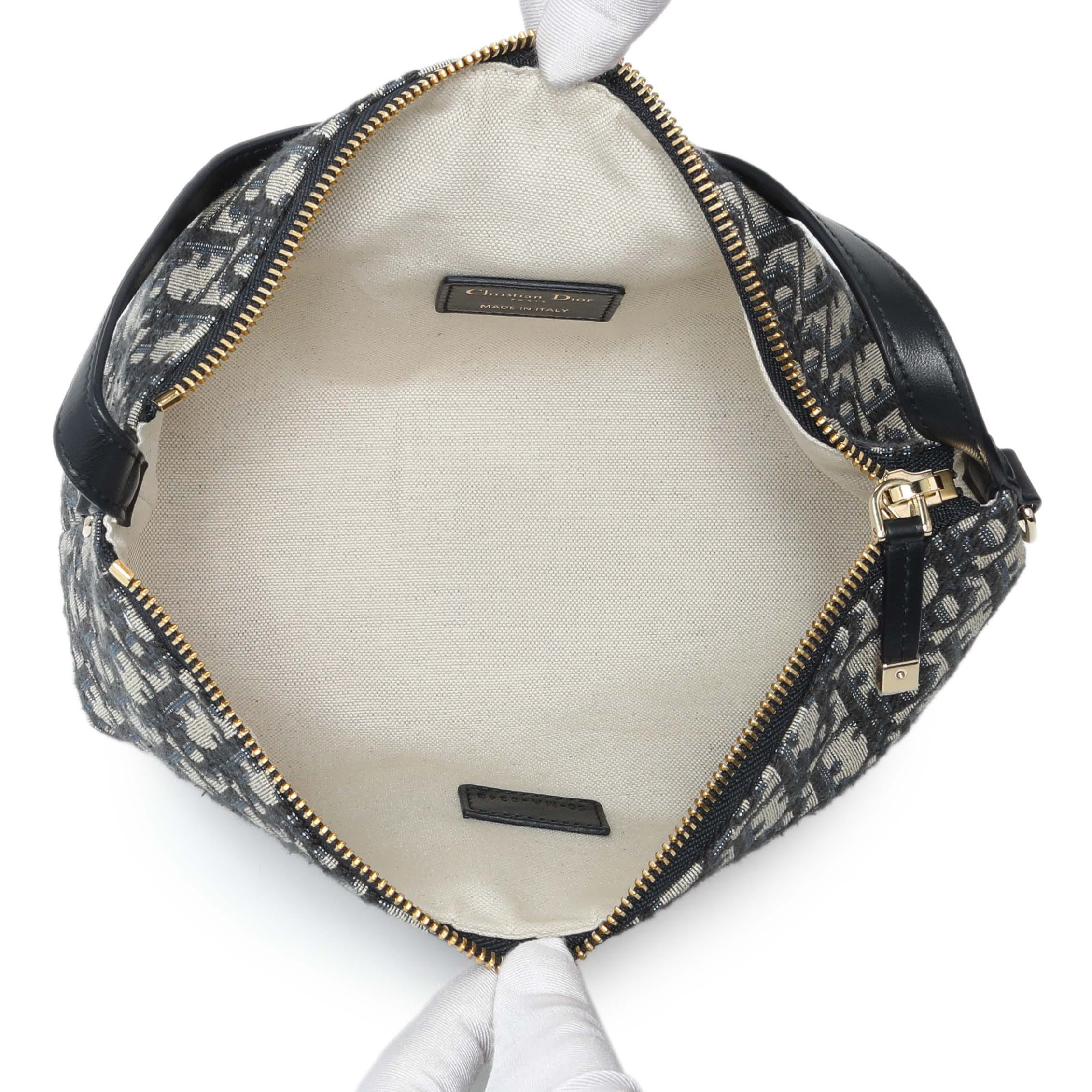 Christian Dior Blue Oblique Jacquard Medium DiorTravel Nomad Pouch