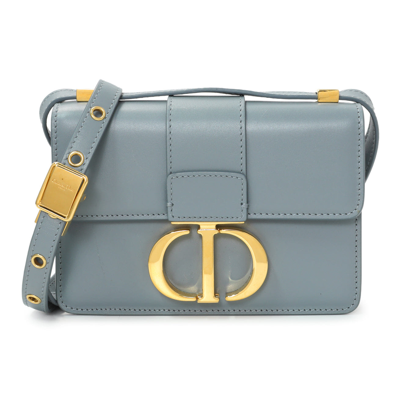 Christian Dior Blue Grey Smooth Calfskin Micro 30 Montaigne Flap
