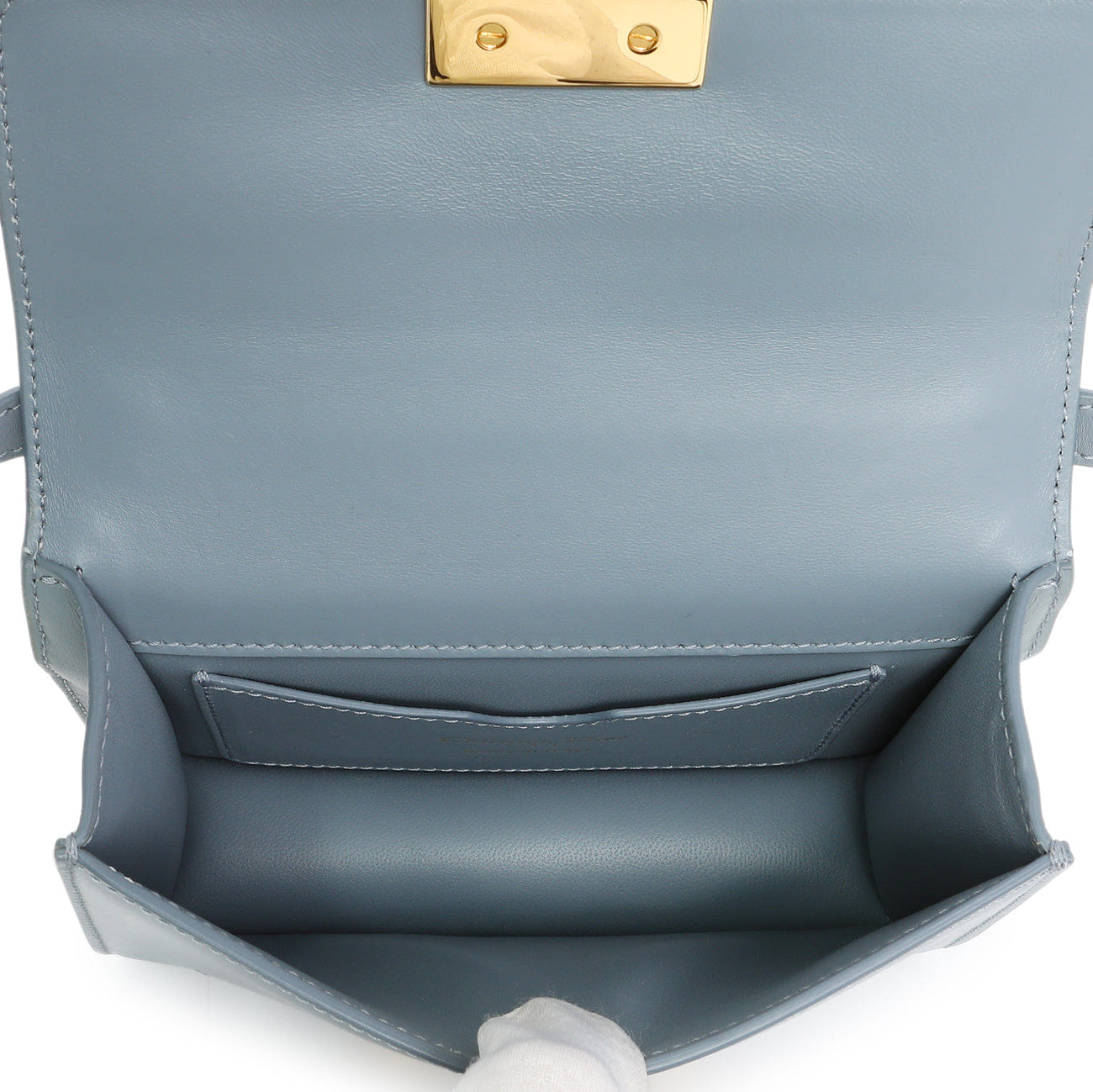 Christian Dior Blue Grey Smooth Calfskin Micro 30 Montaigne Flap