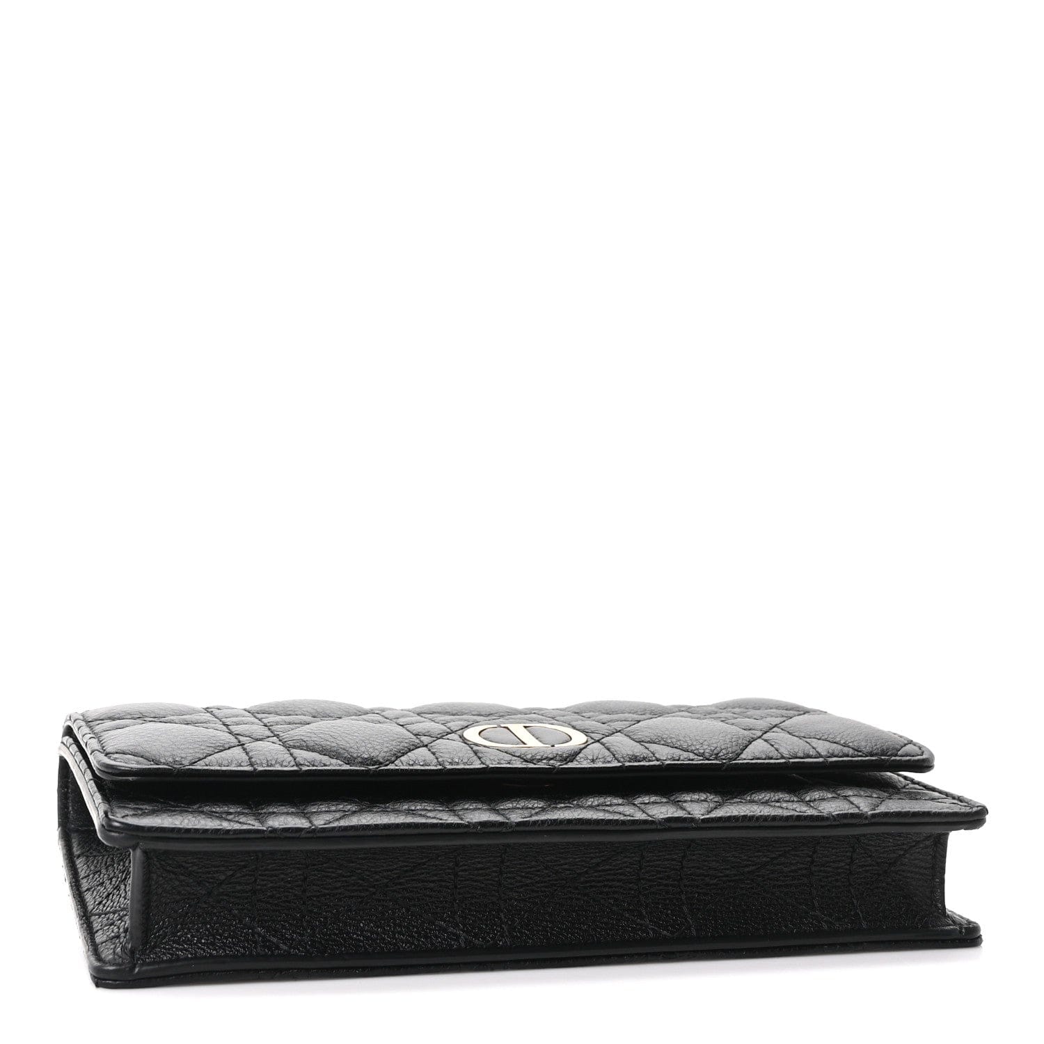 Christian Dior Supple Calfskin Caro Pouch with Chain Black