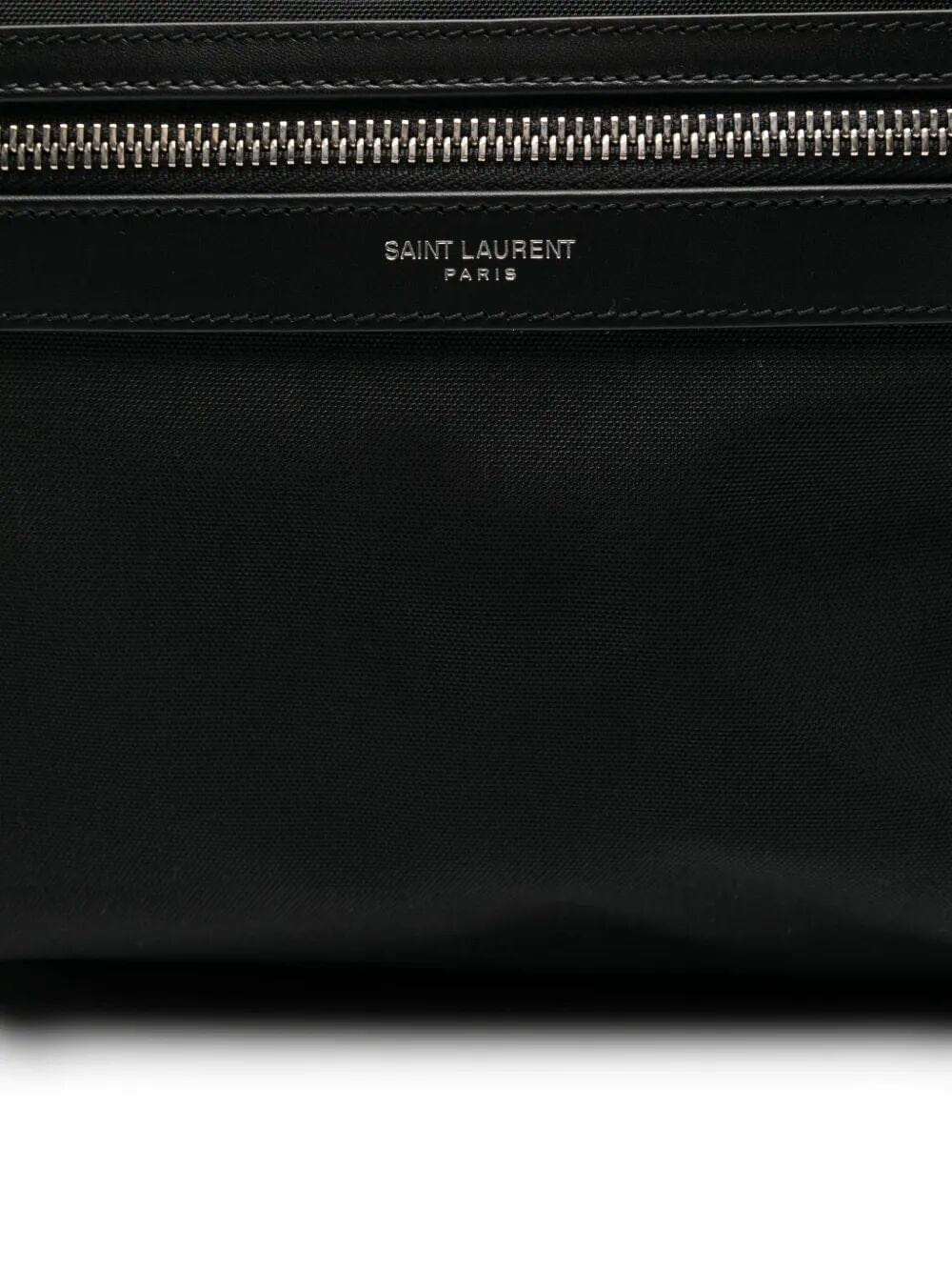 Saint Laurent Men Zaino City In Pelle Nera Matt