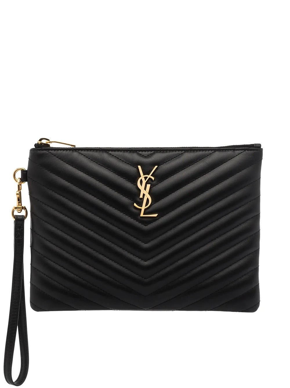 Saint Laurent Women Leather Matelassé Cassandre Pouch