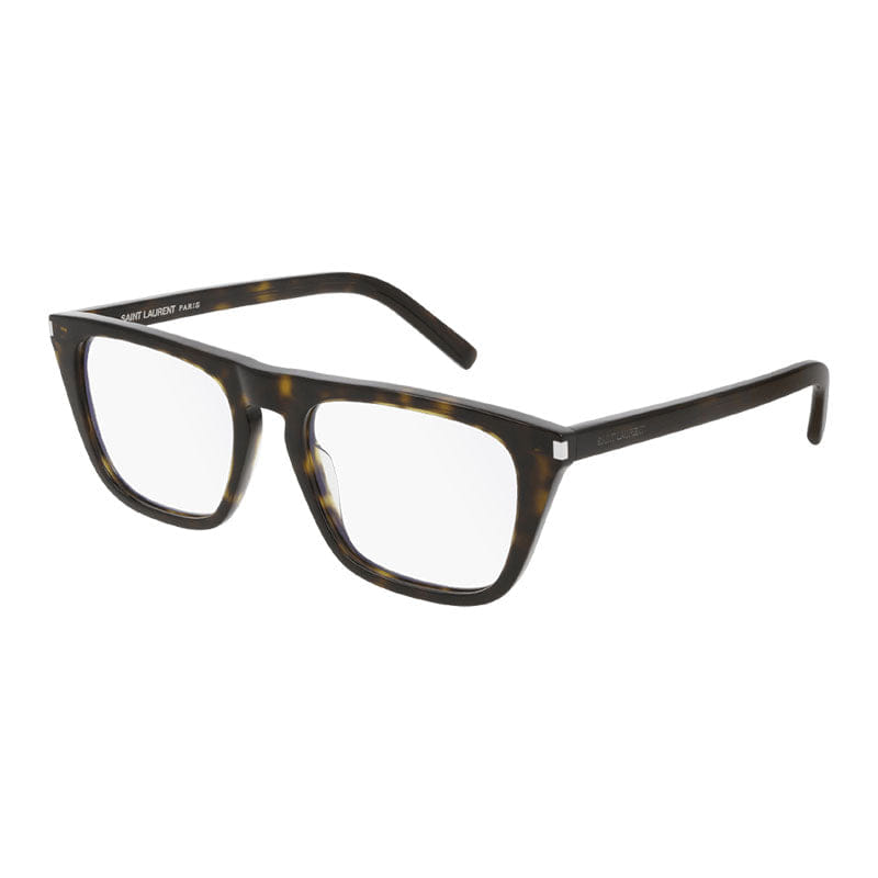 Saint Laurent Eyeglasses Square Full Rim, Black Frame and Clear Demo Lenses Lens SL343003