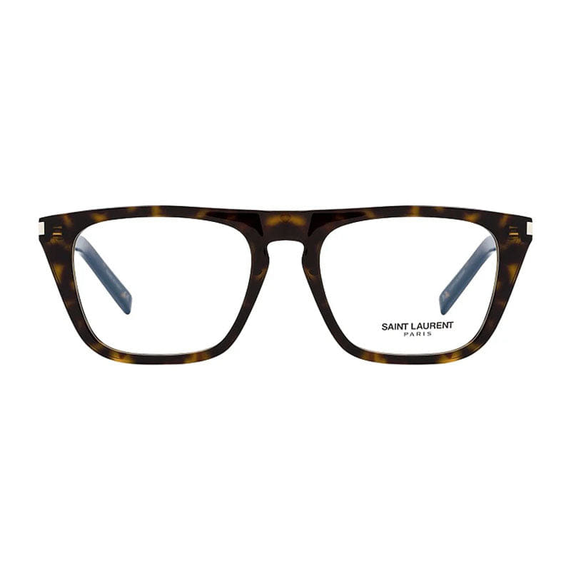Saint Laurent Eyeglasses Square Full Rim, Black Frame and Clear Demo Lenses Lens SL343003