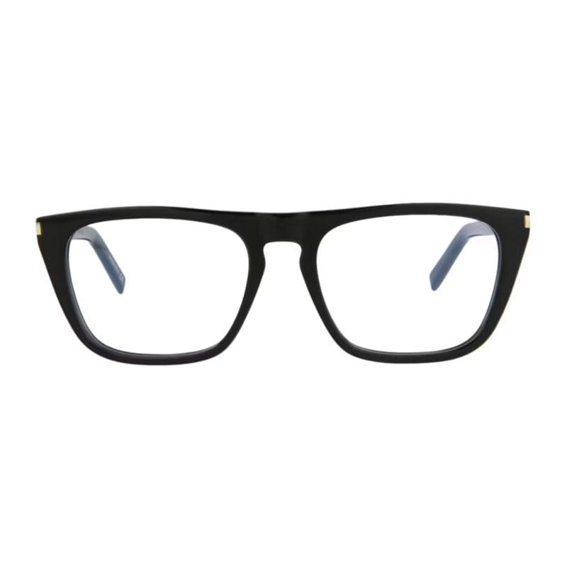 Saint Laurent Eyeglasses Square Full Rim, Black Frame and Clear Demo Lenses Lens SL343003