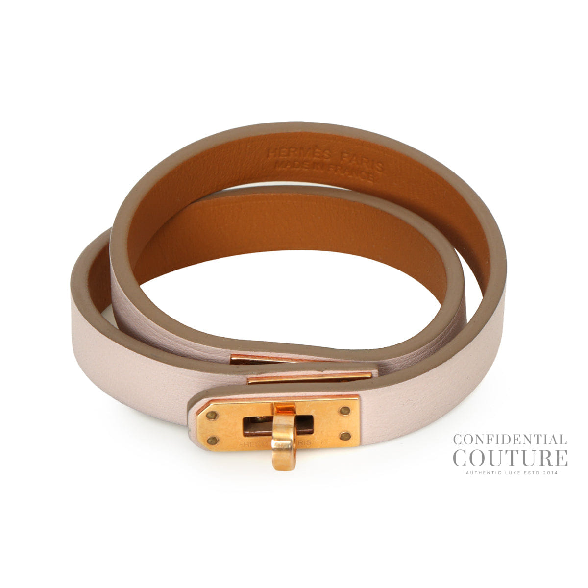 Hermes Kelly Double Tour Bracelet Pink GHW | XS | 15.5 cms
