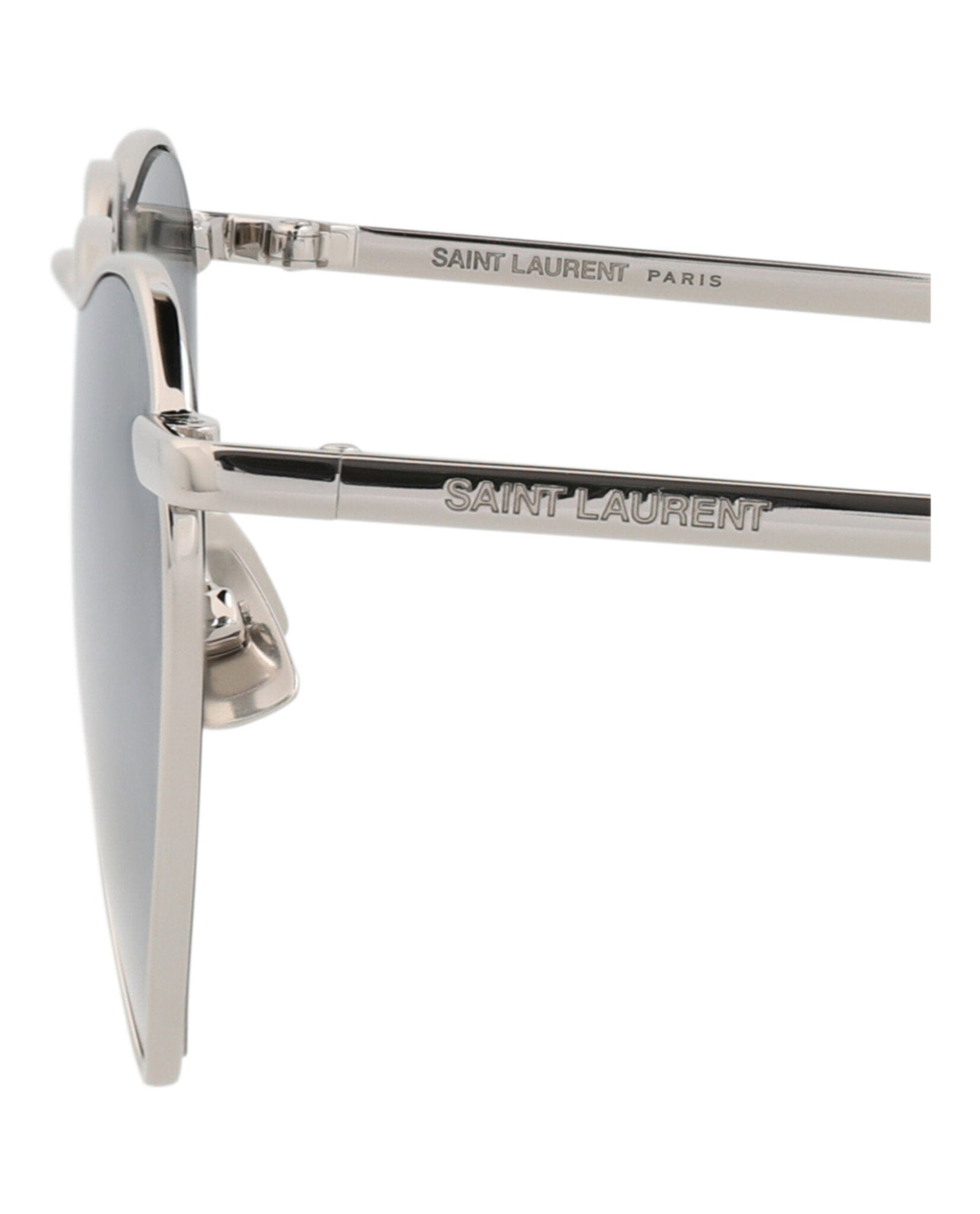 Saint Laurent Unisex Cat Eye Silver Silver Silver Fashion Designer Eyewear