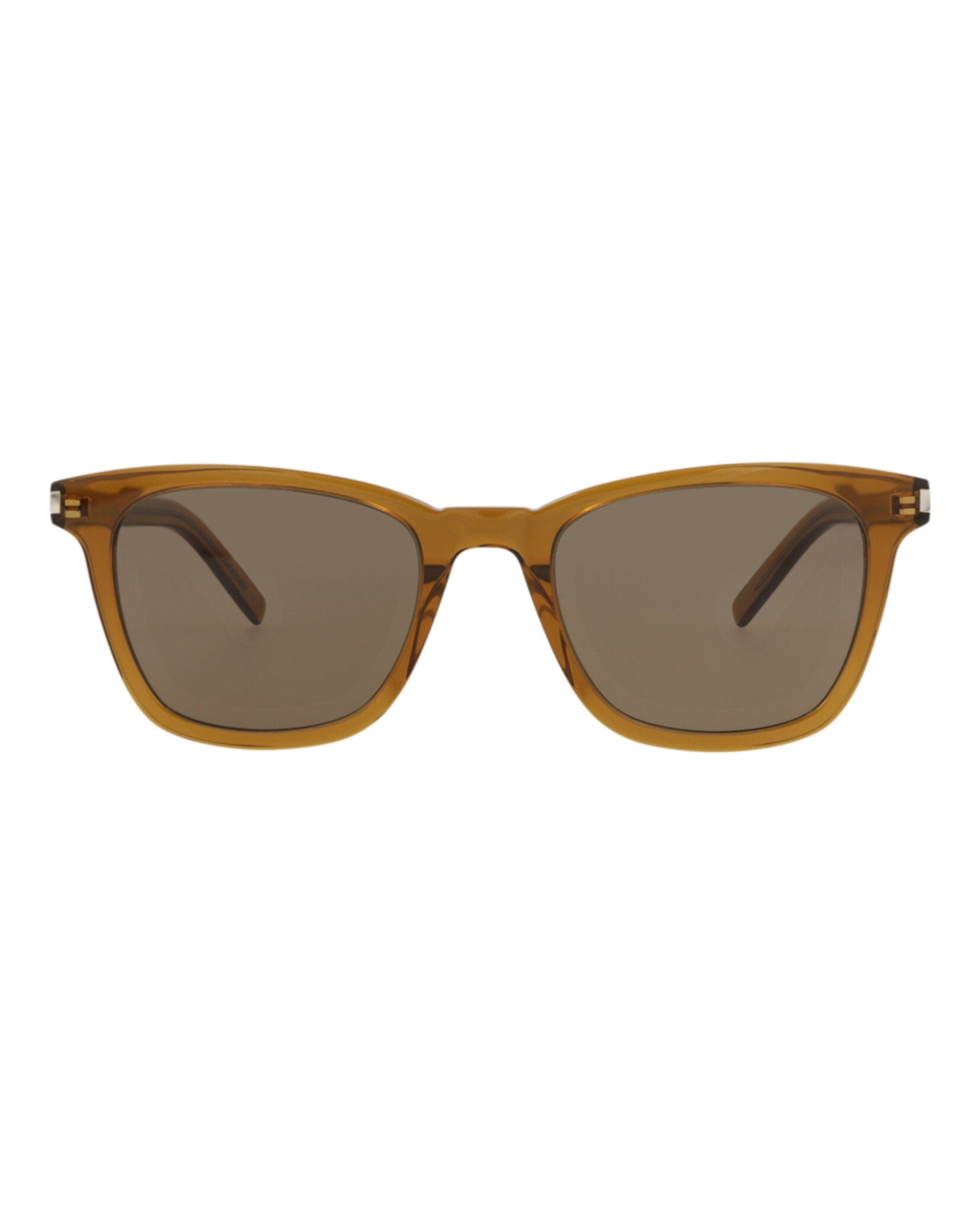 Saint Laurent Womens Square/Rectangle Brown Brown Brown Fashion Designer Eyewear