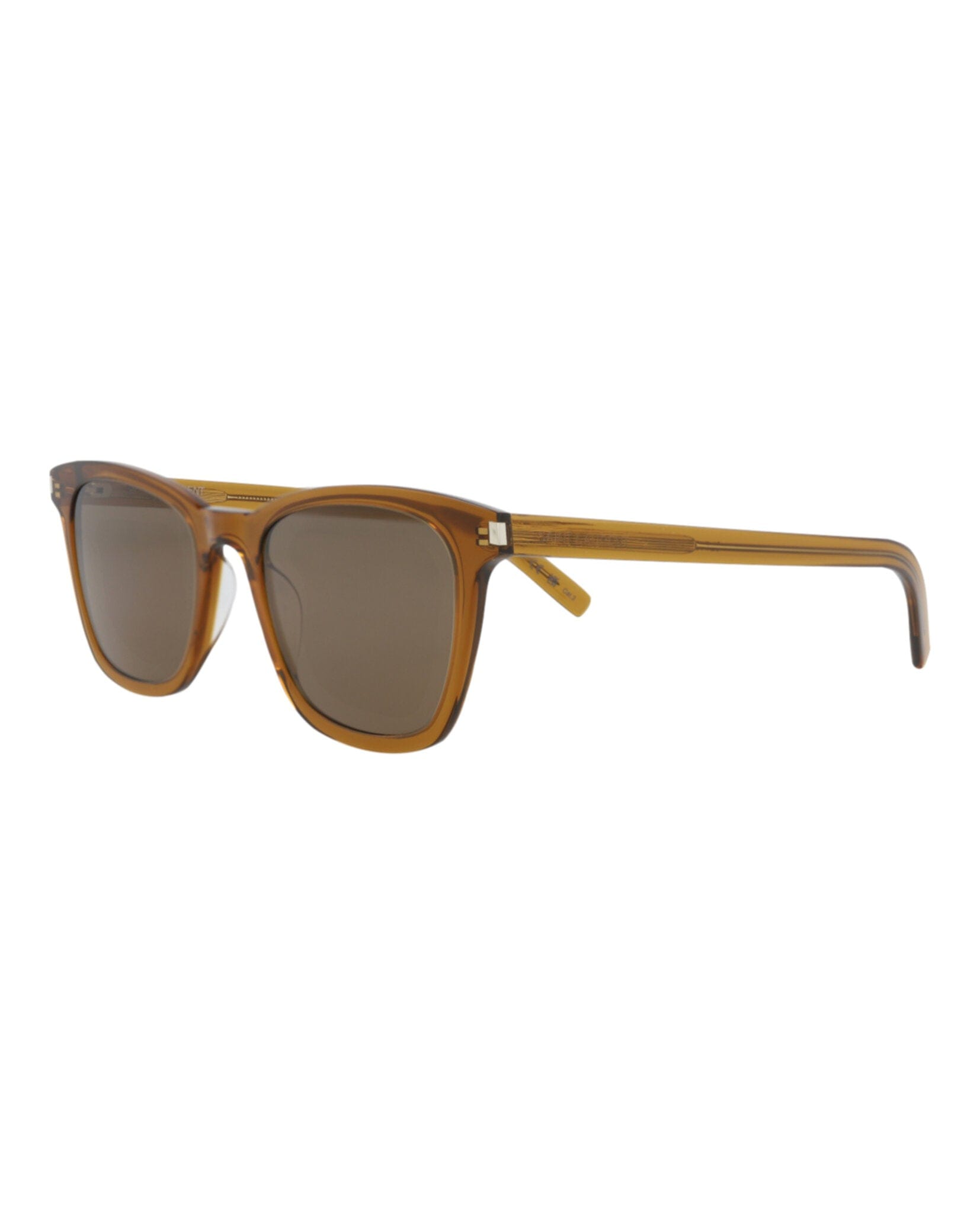 Saint Laurent Womens Square/Rectangle Brown Brown Brown Fashion Designer Eyewear
